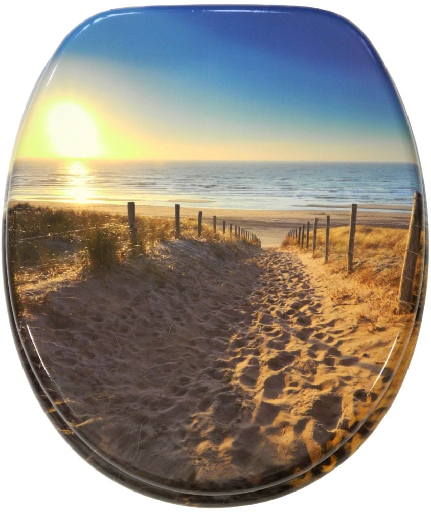 Sanilo Set d'accessoires de salle de bain »Düne« WC-Sitz, Badteppich, Stöpsel, Seifenspender und WC-Bürste