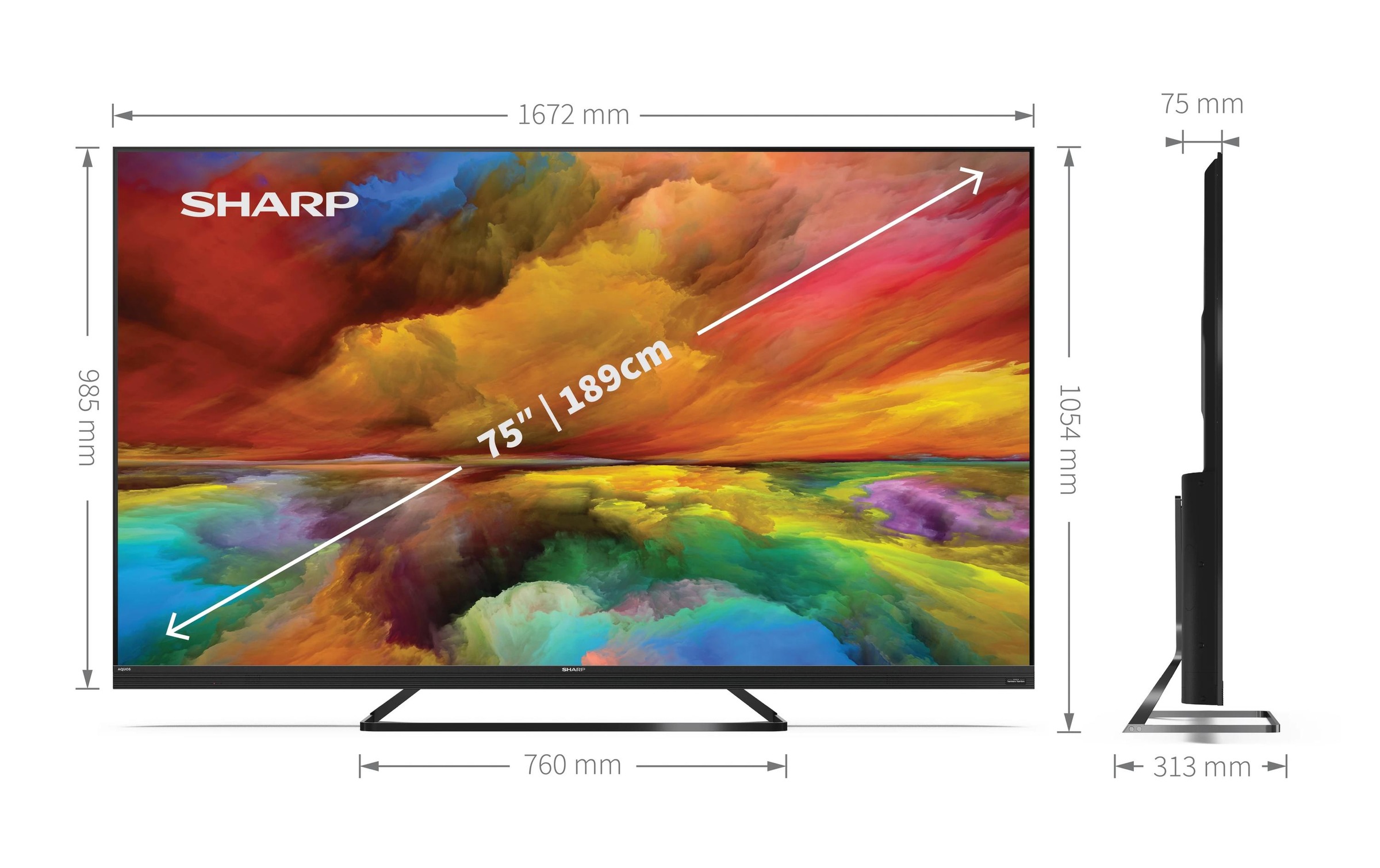 Sharp LED-Fernseher »75EQ3EA 75 3840 x 2160«, 4K Ultra HD