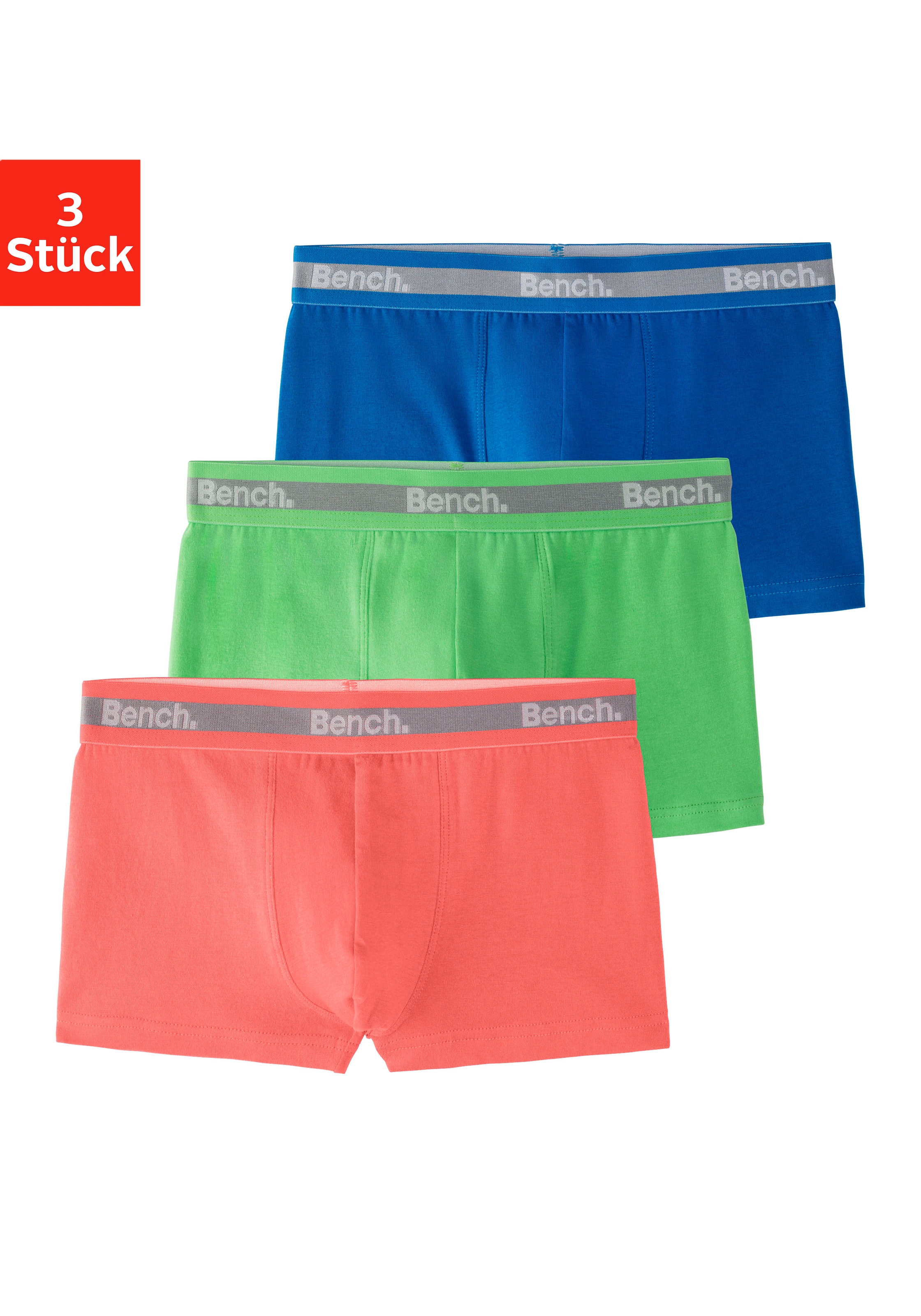 Image of Bench. Boxer "Boxershorts für Jungen" Packung, 3 Stk. unifarben mit neon Bündchen