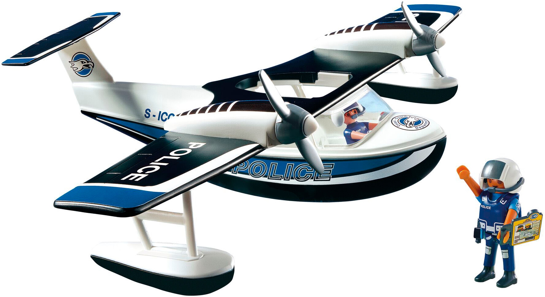 Playmobil® Konstruktions-Spielset »Polizei Wasserflugzeug (4445), Action Heroes« schwimmfähig; Made in Germany