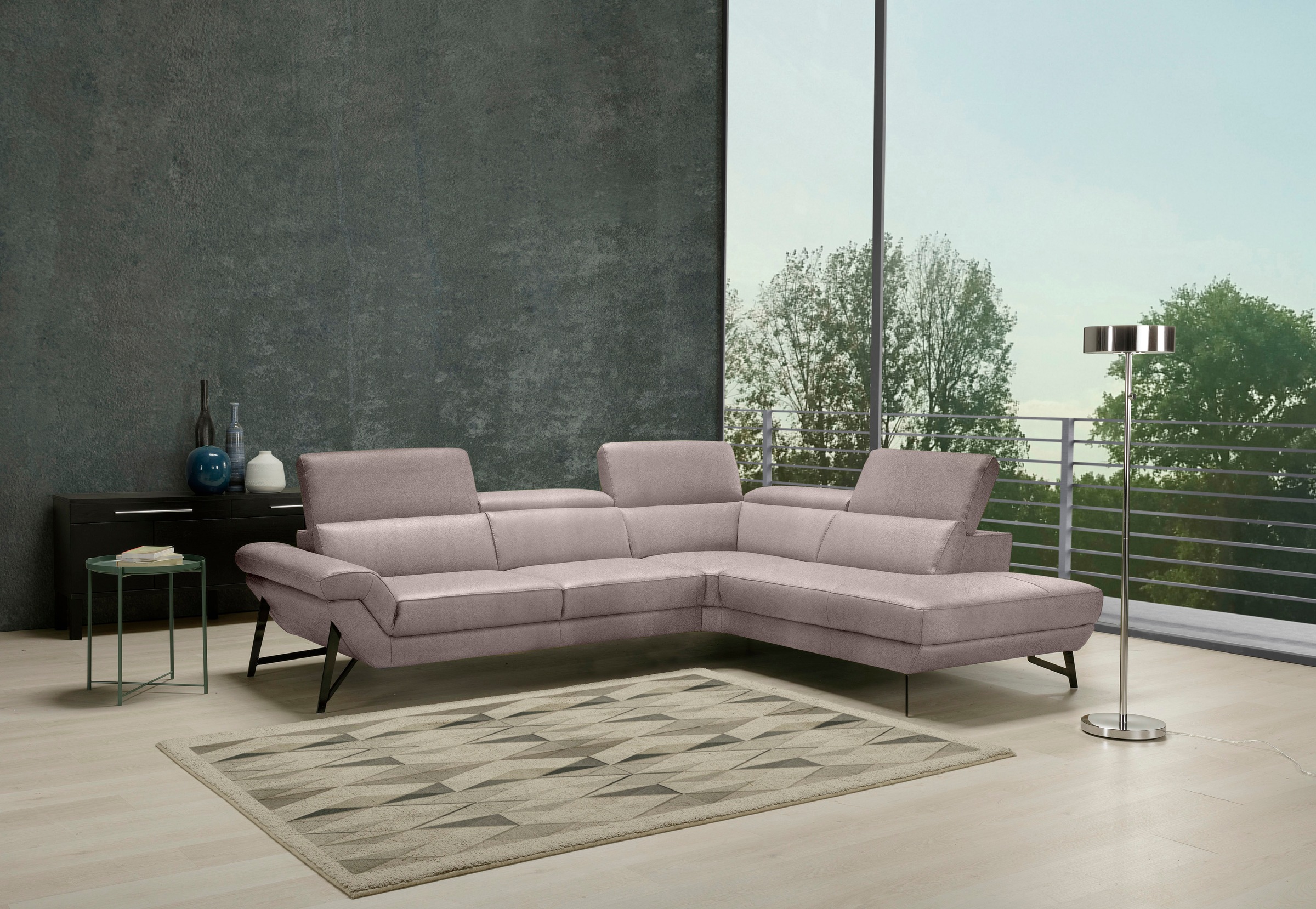 Image of Egoitaliano Ecksofa »Narcisa«, mit verstellbaren Kopfstützen, Ottomane wahlweise links oder rechts bestellbar bei Ackermann Versand Schweiz