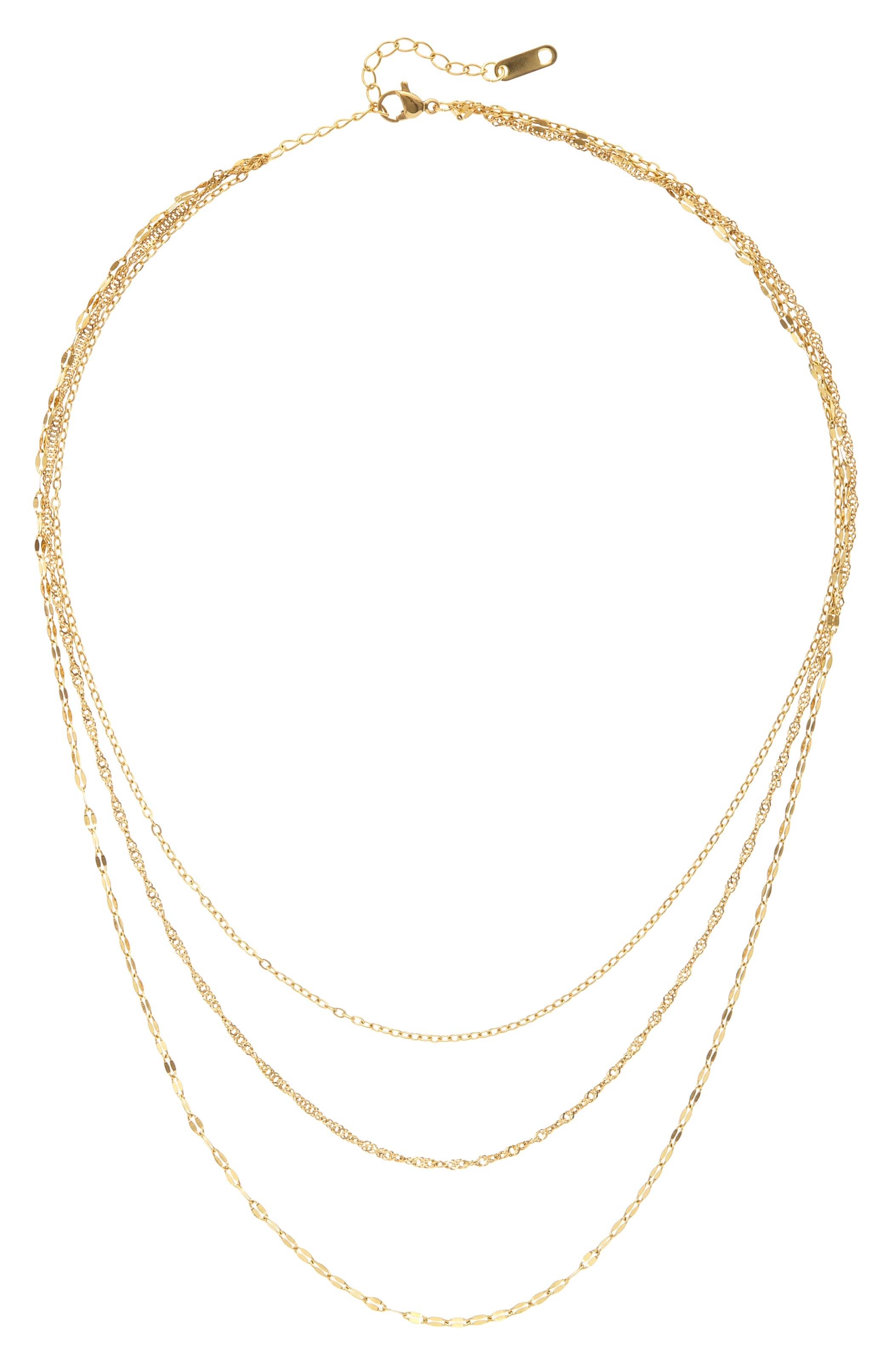 Image of LASCANA Collier "3- reihige Halskette" Hochwertige und zarte Kette mit Goldbeschichtung