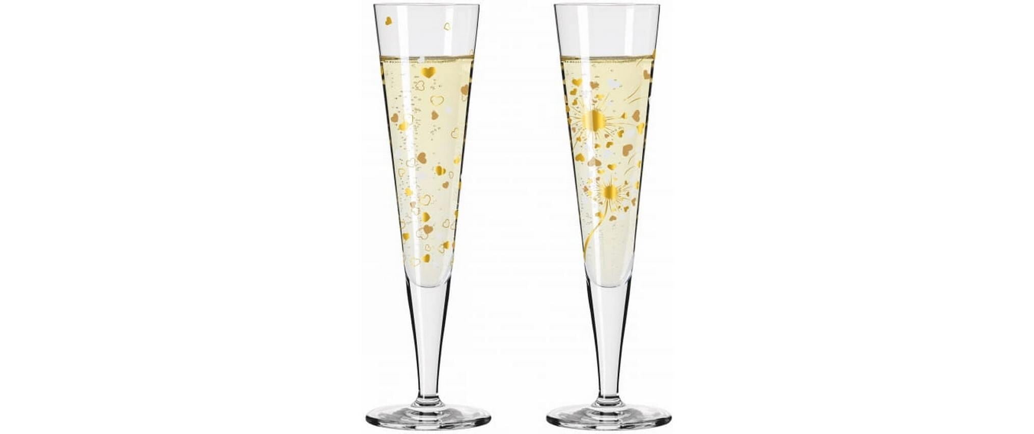 Ritzenhoff Champagnerglas »Goldfarbennacht F24 205 ml 2 Stück«, (2 tlg.)