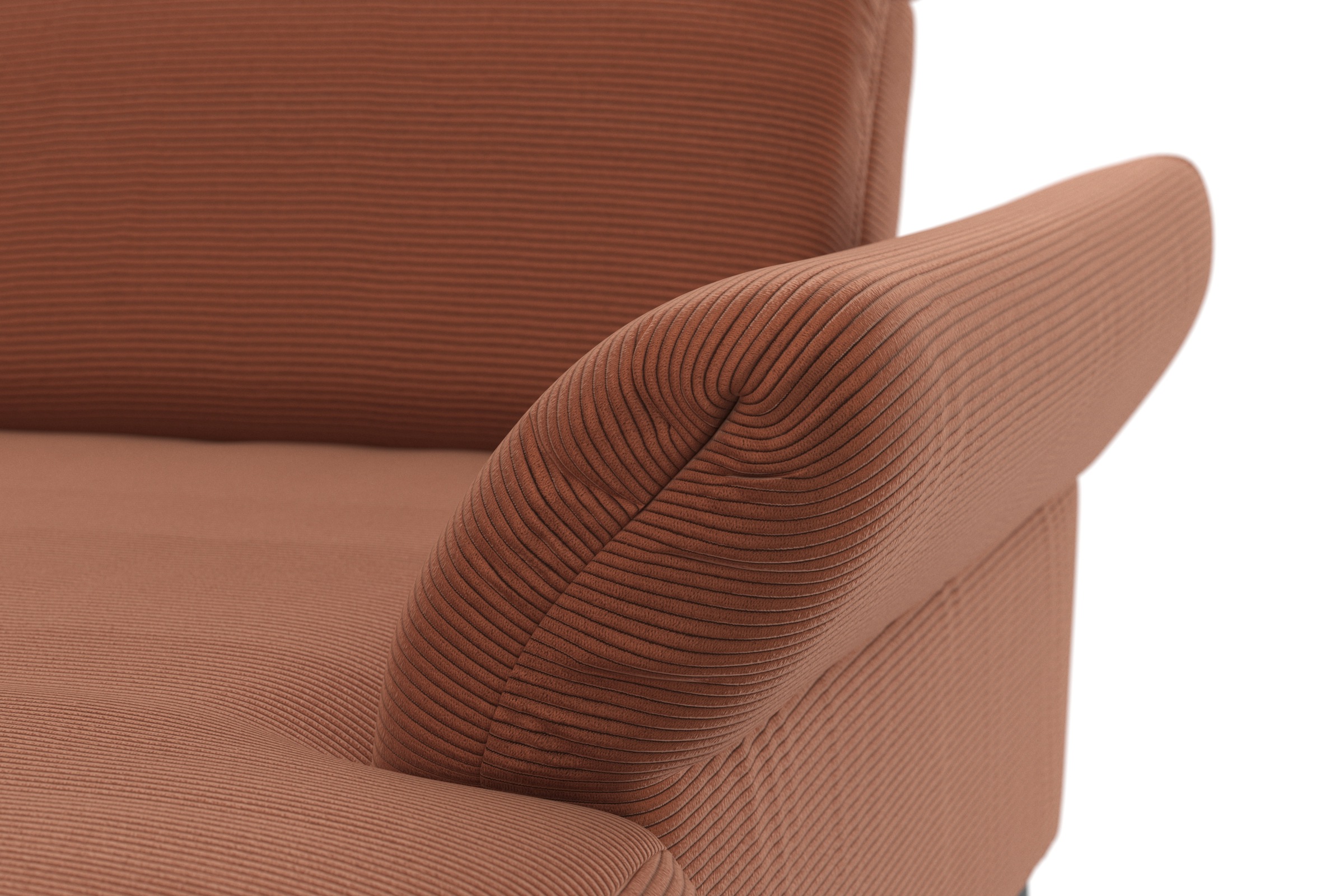 INOSIGN Ecksofa »Coco L-Form«, Sitztiefen-, Arm- und Kopfteilverstellung, Cord-Bezug, Fusshöhe 15 cm