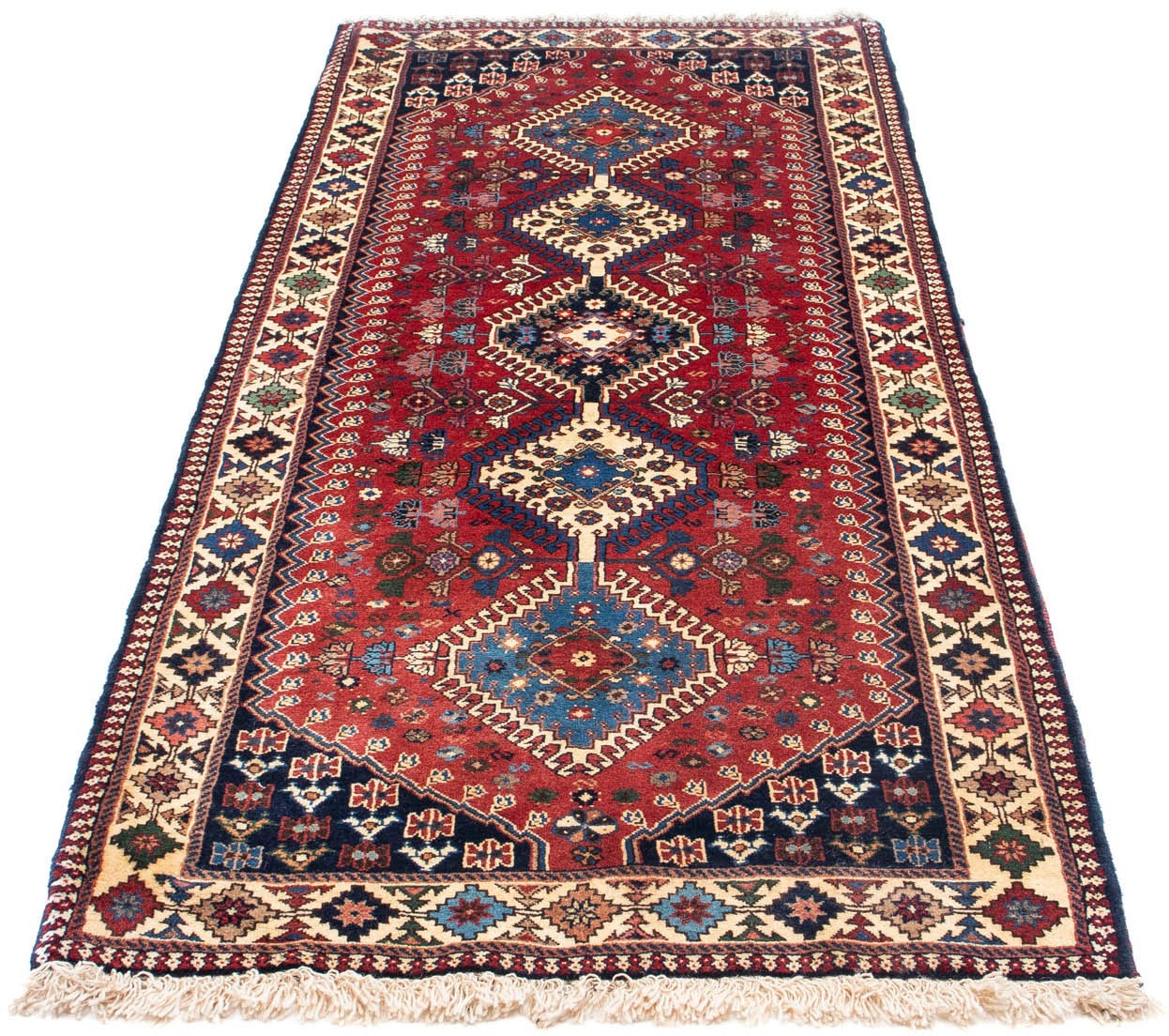 Image of morgenland Hochflor-Läufer »Yalameh Medaillon Rosso scuro 198 x 84 cm«, rechteckig, 1 mm Höhe, Handgeknüpft bei Ackermann Versand Schweiz