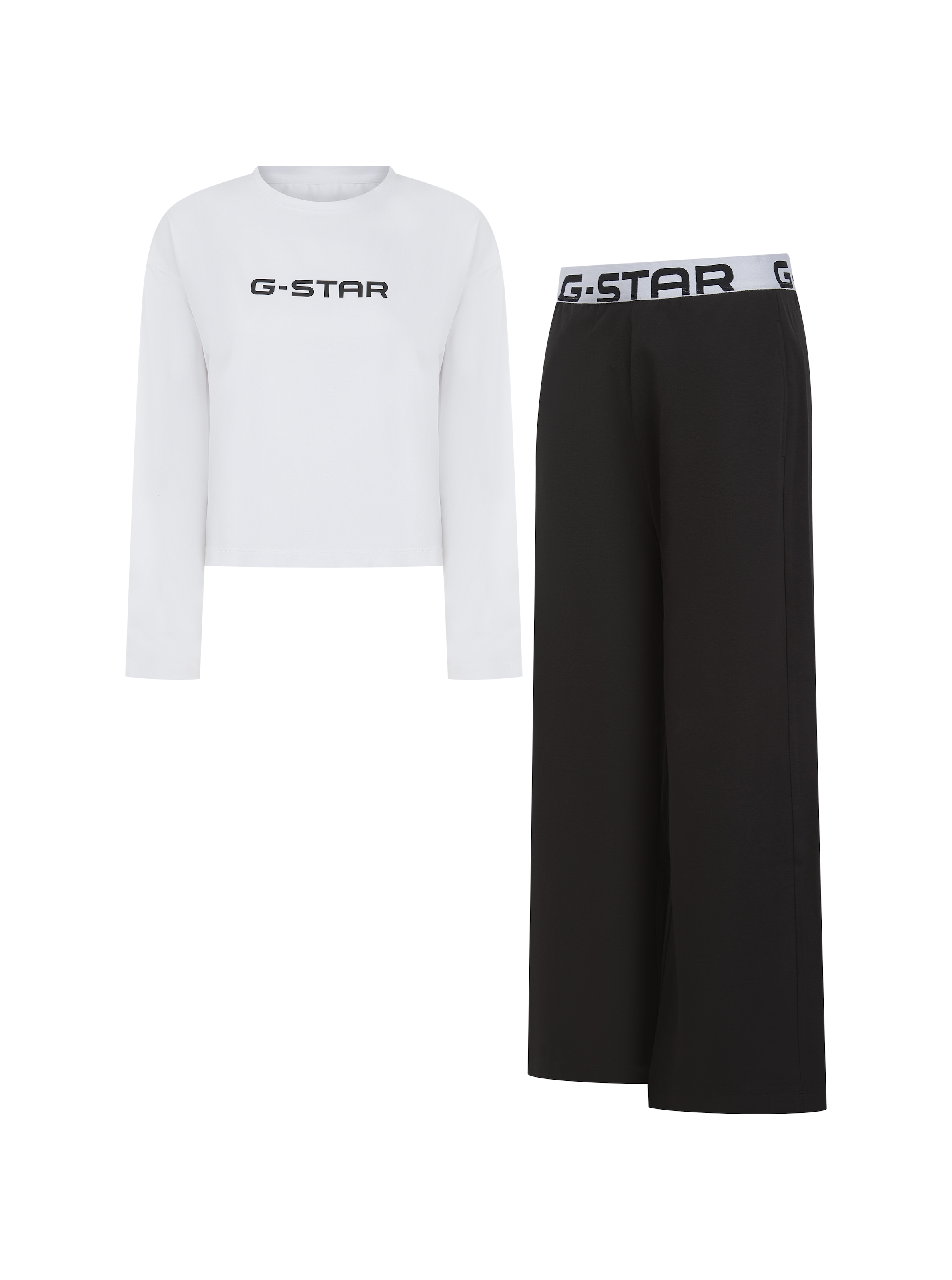 Image of G-STAR Pyjama "TURQUOISE, LONG SLEEVE TEE & LOUNGE JOGGERS SET" Set, 2 tlg. aus Baumwolle mit Stretchanteil