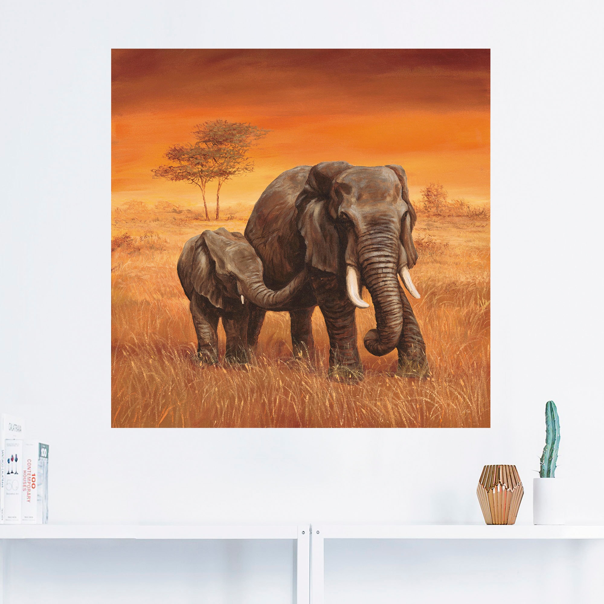 (1 versch. als oder »Elefanten kaufen Wandaufkleber Wildtiere, Leinwandbild, Grössen Wandbild Artland Poster St.), Alubild, bequem in II«,