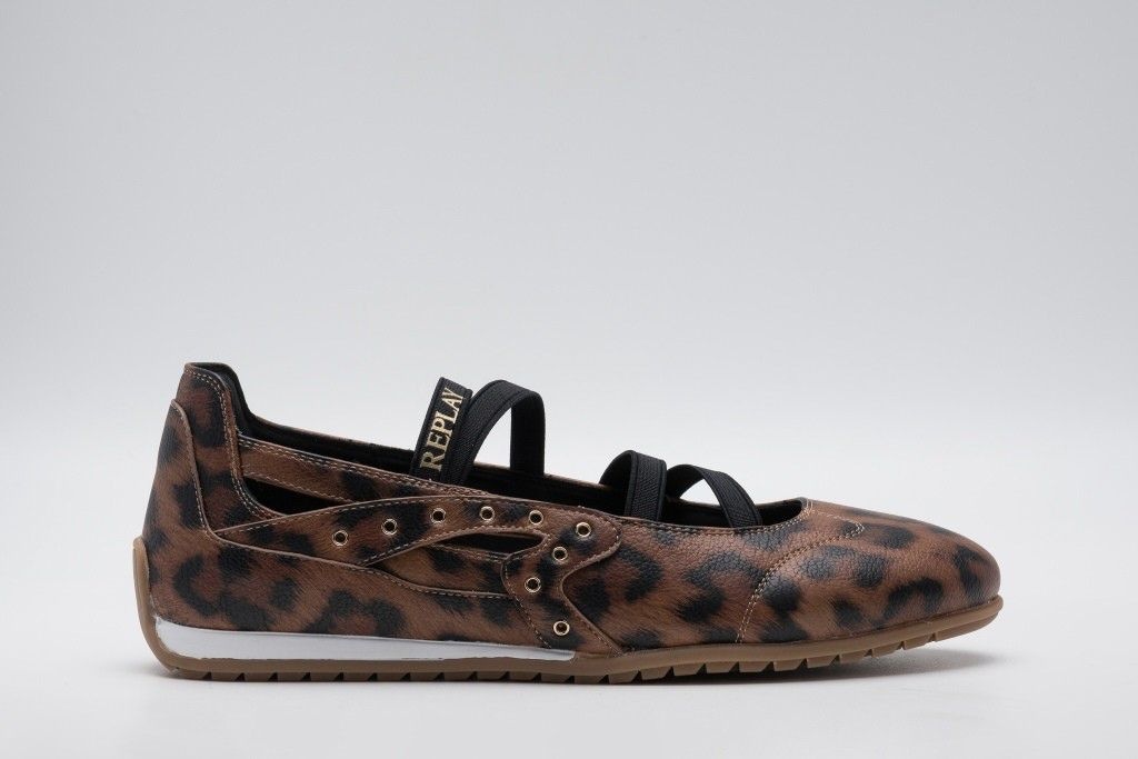 Replay Sneaker Ballerinas  Slipper, Sommerschuh, Riemchenballerina in aktueller Leo-Optik