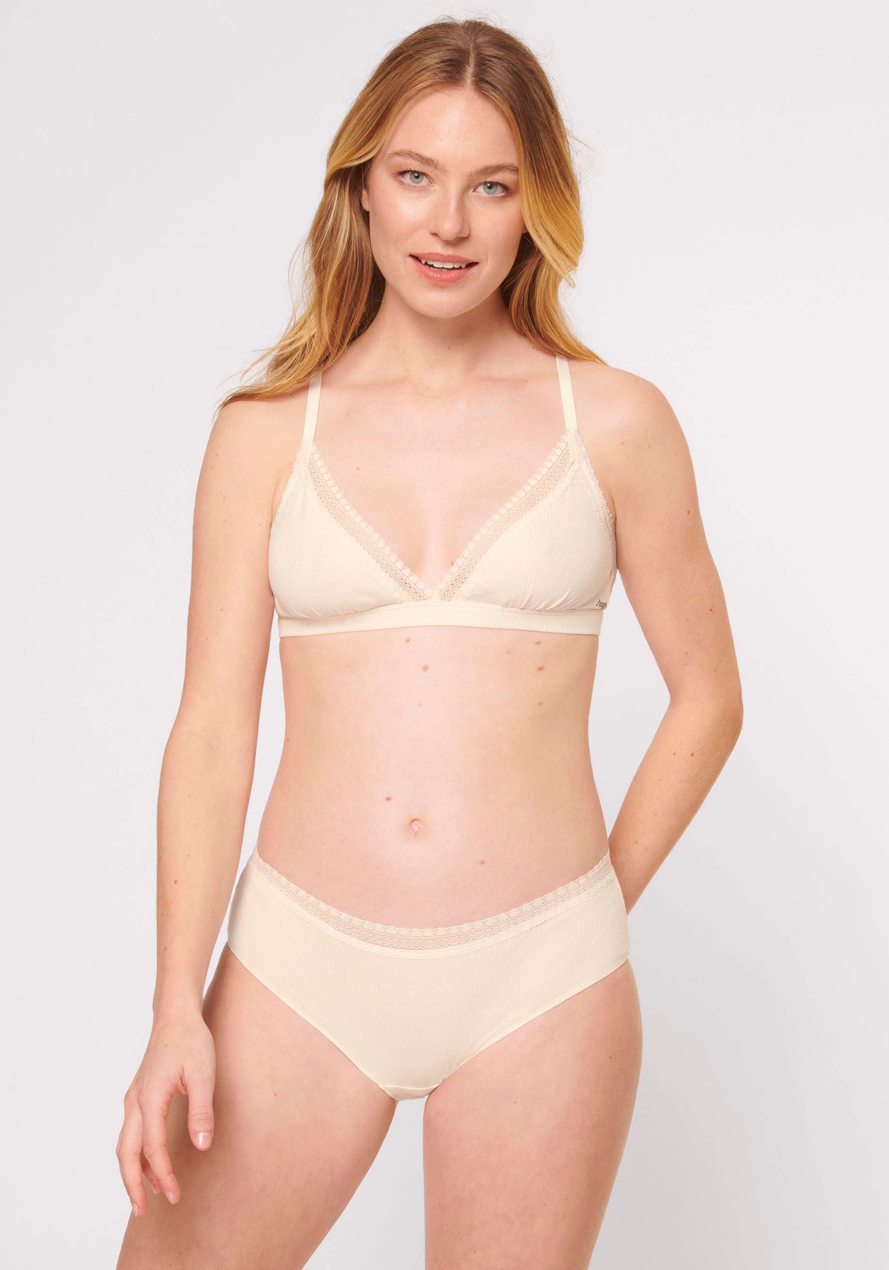 sloggi Hipster »GO Ribbed« 2er Pack,  Feinripp, Stretch-Spitze, Baumwollmix, bequem, elastisch, weich