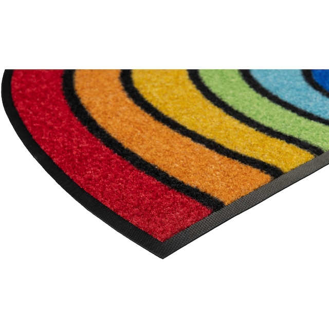 wash+dry by Kleen-Tex Fussmatte »Round Rainbow«, halbrund,  Schmutzfangmatte, Motiv Regenbogen, In- und Outdoor geeignet, waschbar  maintenant