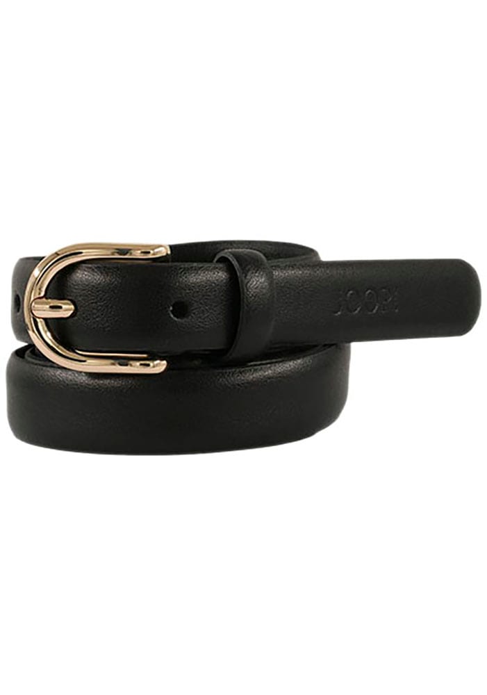 JOOP! Ledergürtel Breite 2 cm, mit Gold-Schliesse und Logo-Plakette