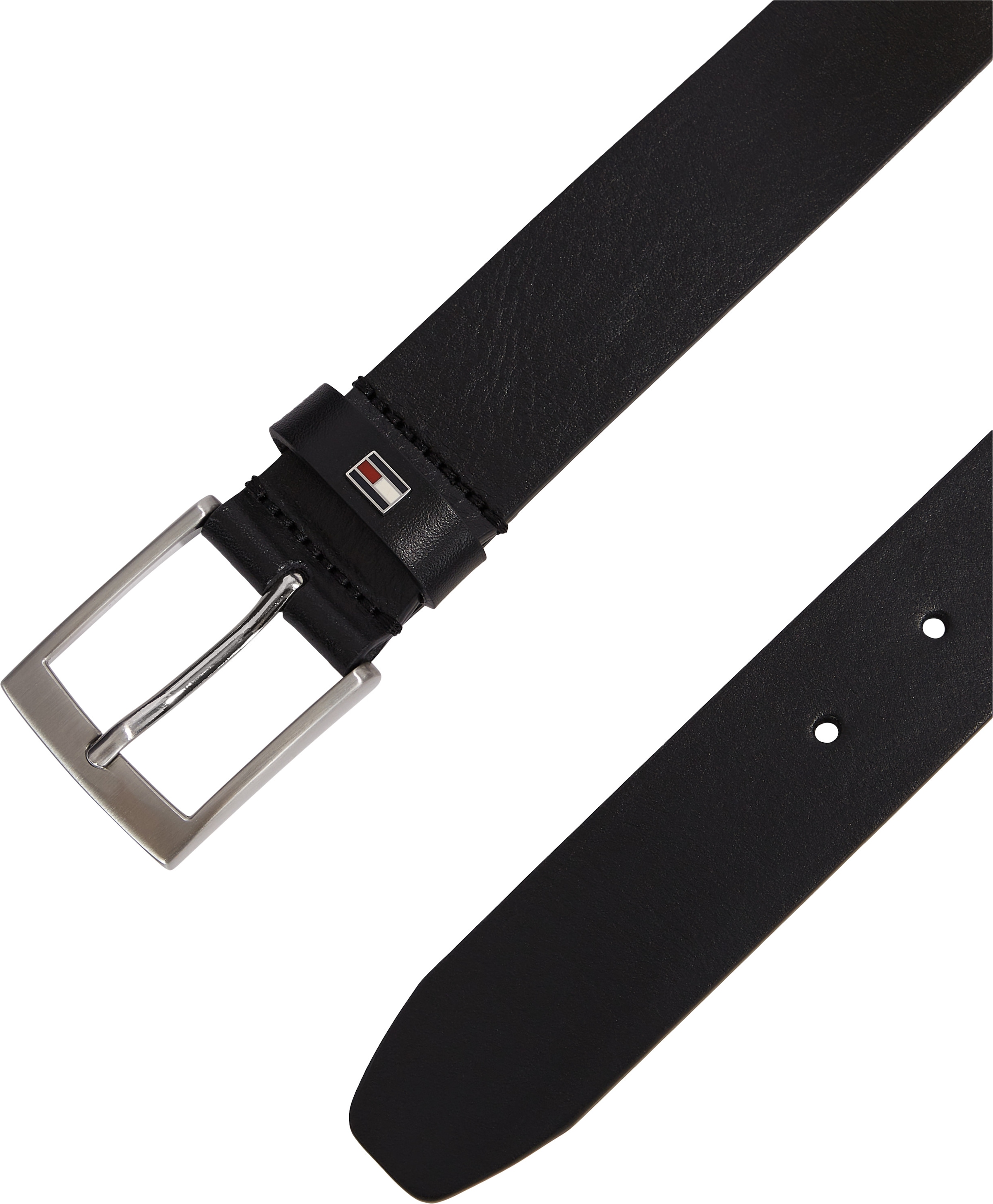 Tommy Hilfiger Ledergürtel »ADAN 3.5 cm breit EXT« Metalllogopatch, Einfachdornschnalle