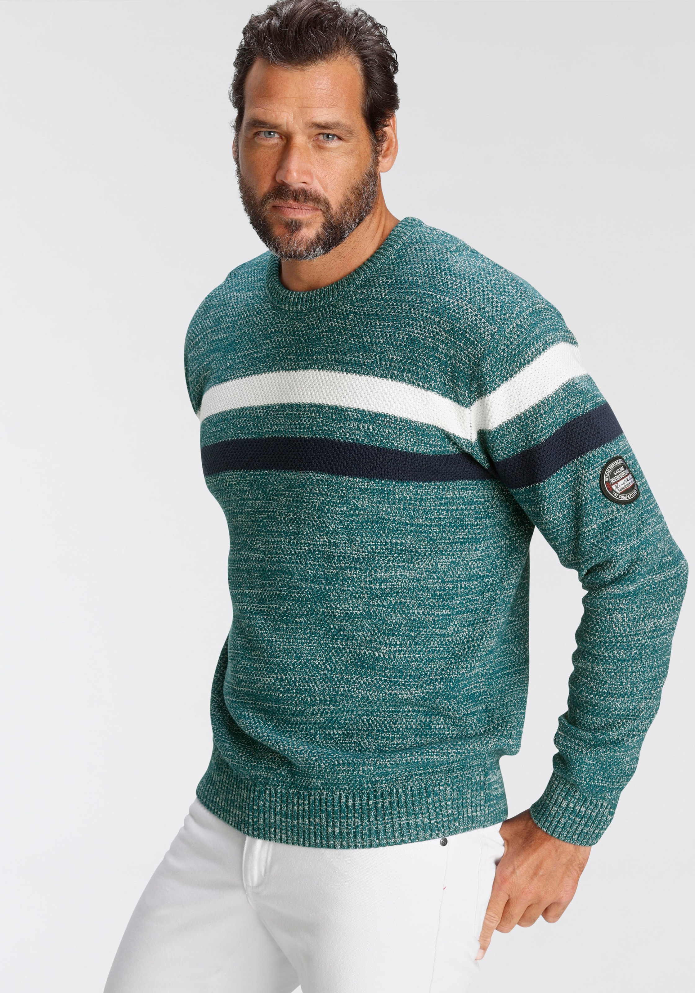 Man's World Strickpullover, in melierte Optik