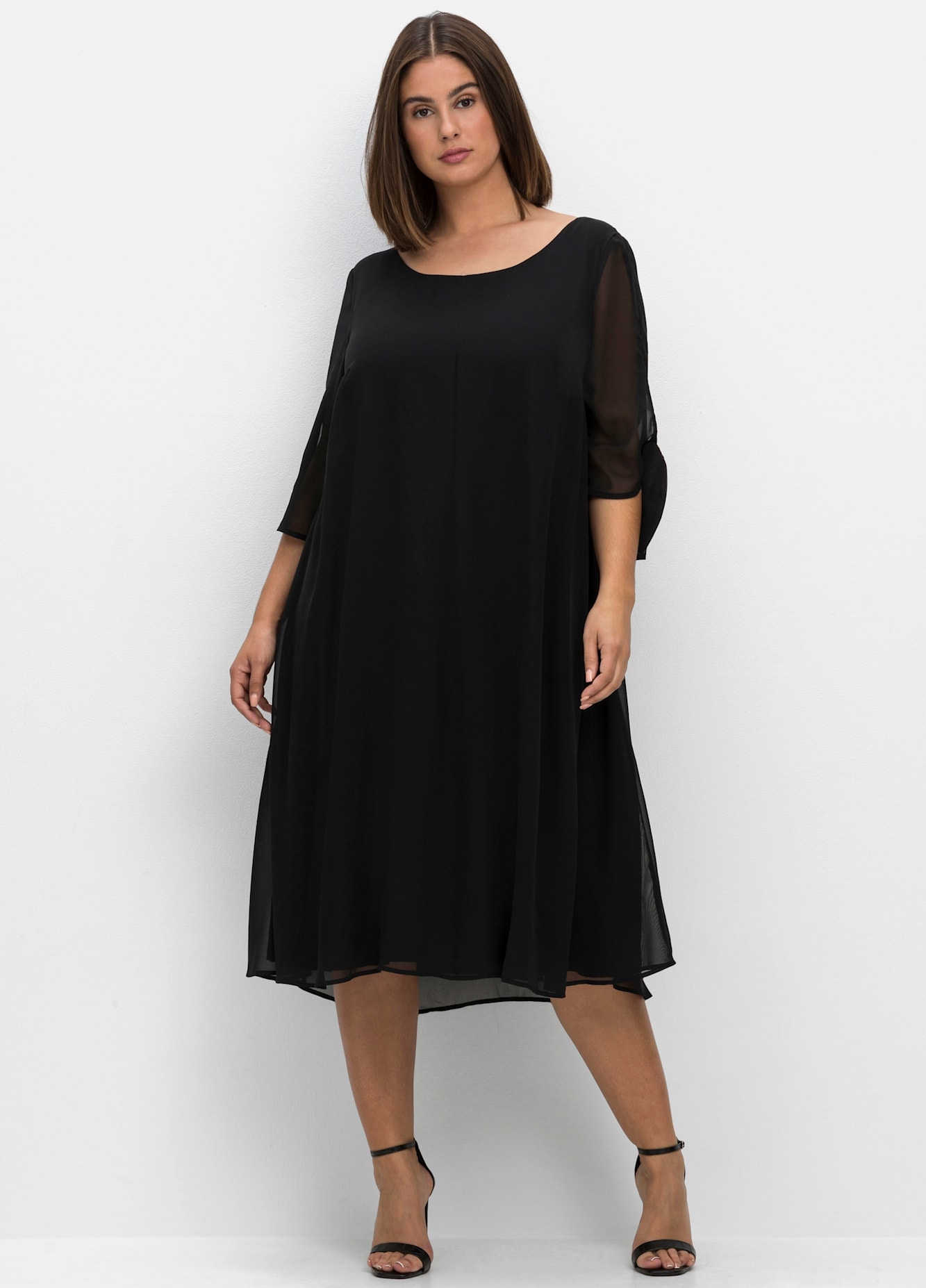 Image of Sheego Chiffonkleid "Midikleid"