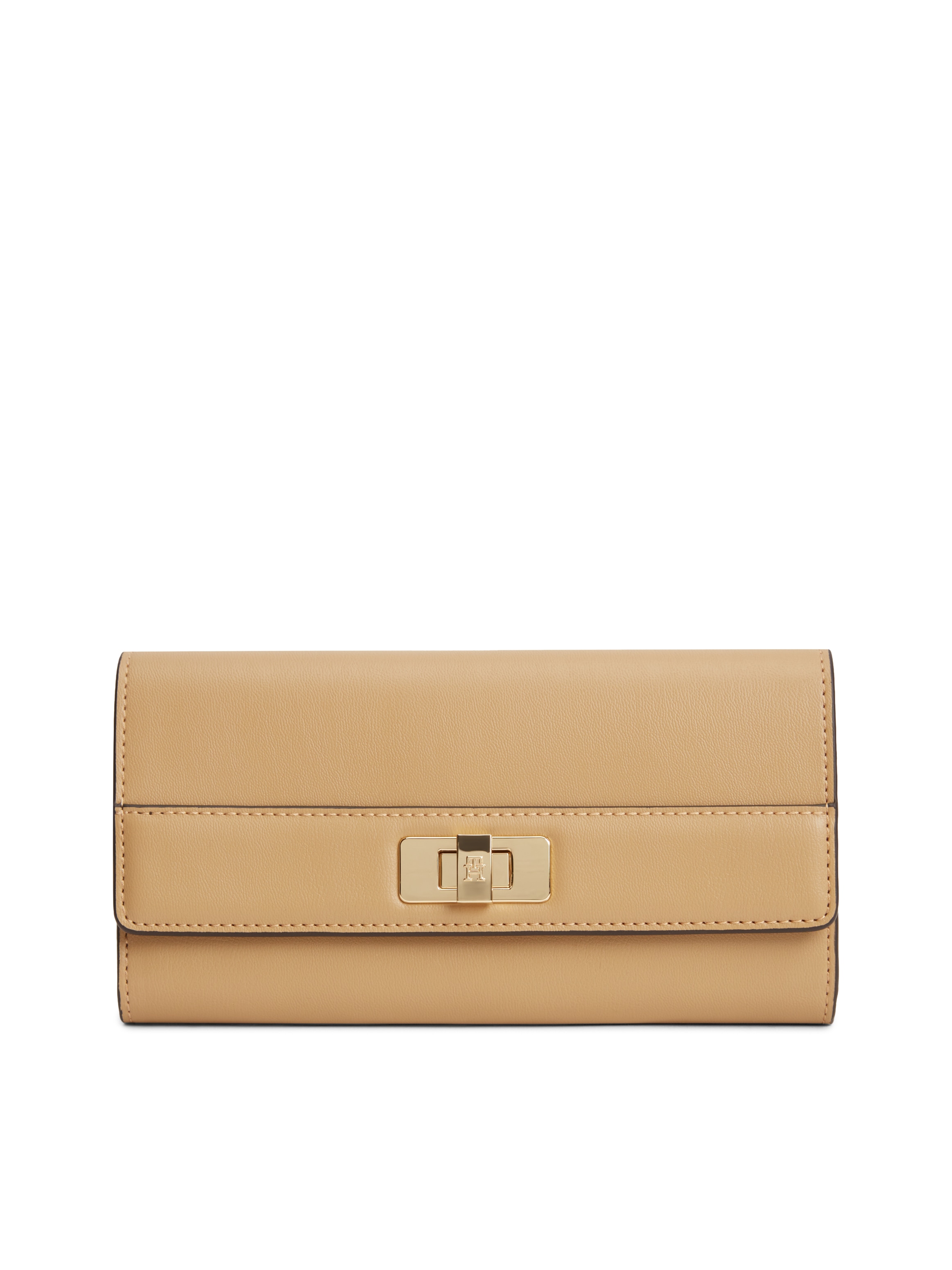 Tommy Hilfiger Geldbörse »TH MODERN LARGE FLAP WALLET« Damen Portemonnaie, Geldbeute mit goldfarbenen Accessoires