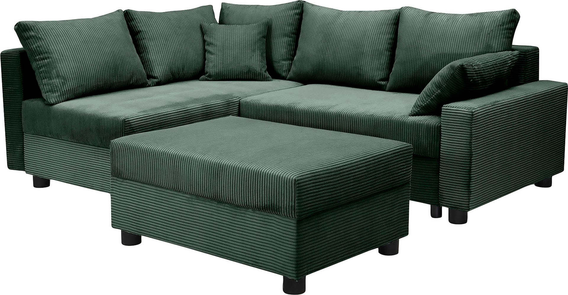 COLLECTION AB Ecksofa »Parma L-Form«, mit Schlaffunktion und Bettkasten, inklusive Kissen, Bonellfederkern