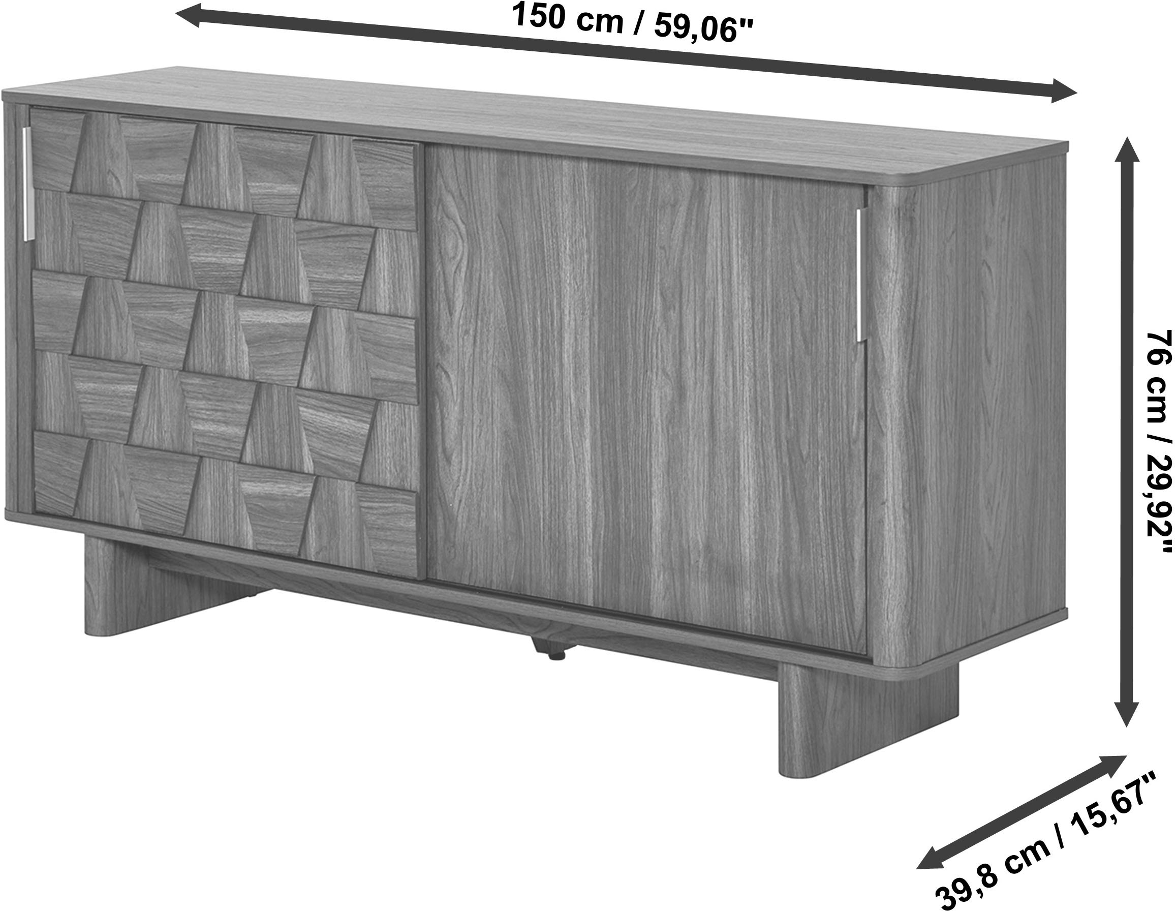 Jahnke Buffet »CHESS SB 150« 1 cuis tlg. buffet bas, 2 portes coulissantes, largeur env. 150 cm