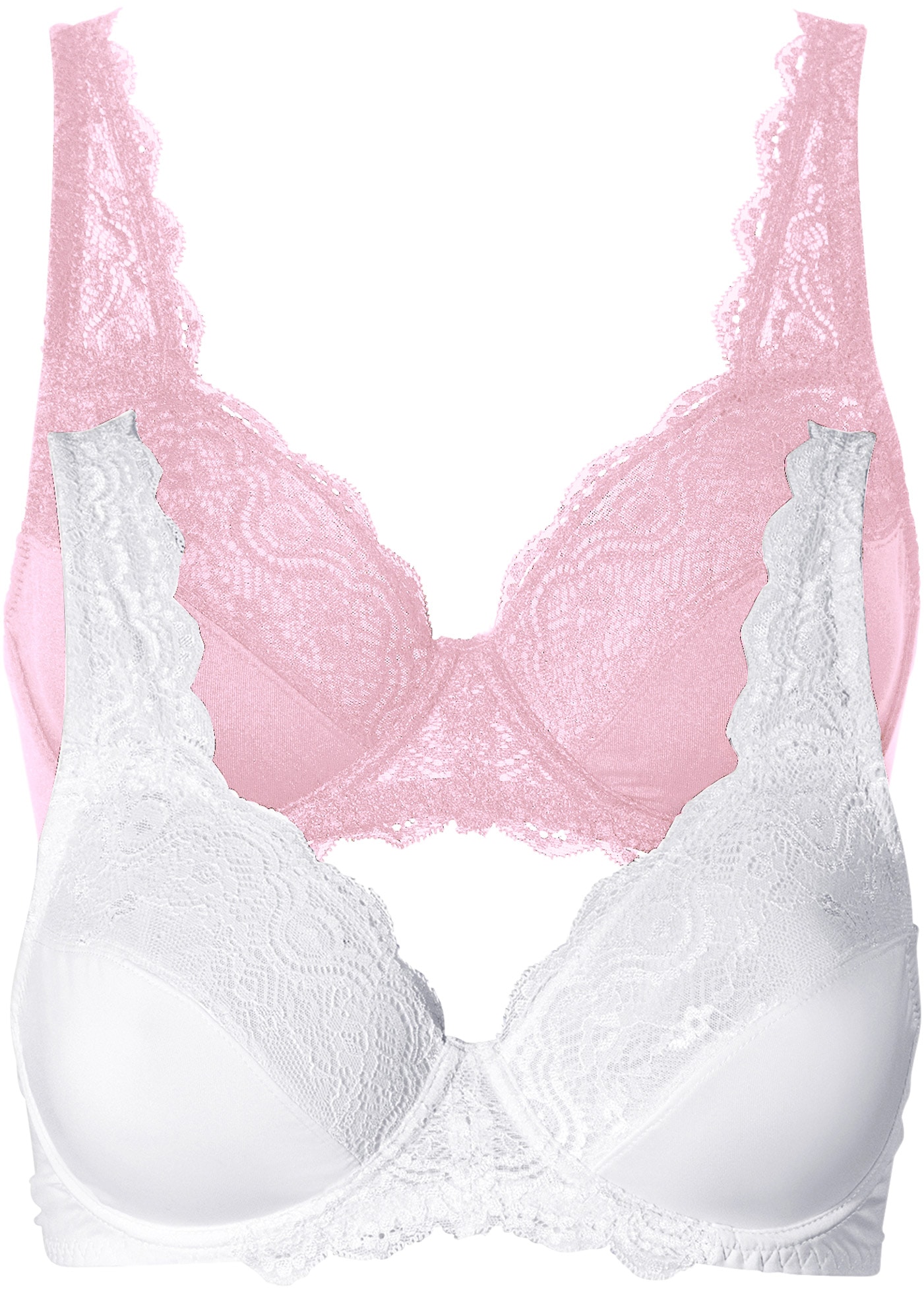 bonprix Soutien-gorge à armatures »Bügel-BH mit zarter Spitze (2er Pack)« Paquet, 2 pièces mit Bügel und Spitzen-Details
