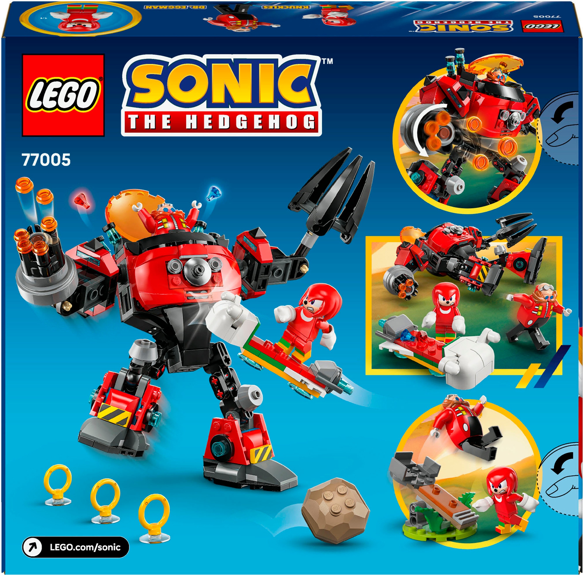LEGO® Pions de construction »Knuckles vs. Dr. Eggmans Egg Crusher Mech (77005), LEGO Sonic« fabriqué en Europe