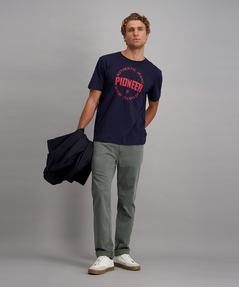 Pioneer Authentic Jeans T-shirt avec imprimé devant, col rond