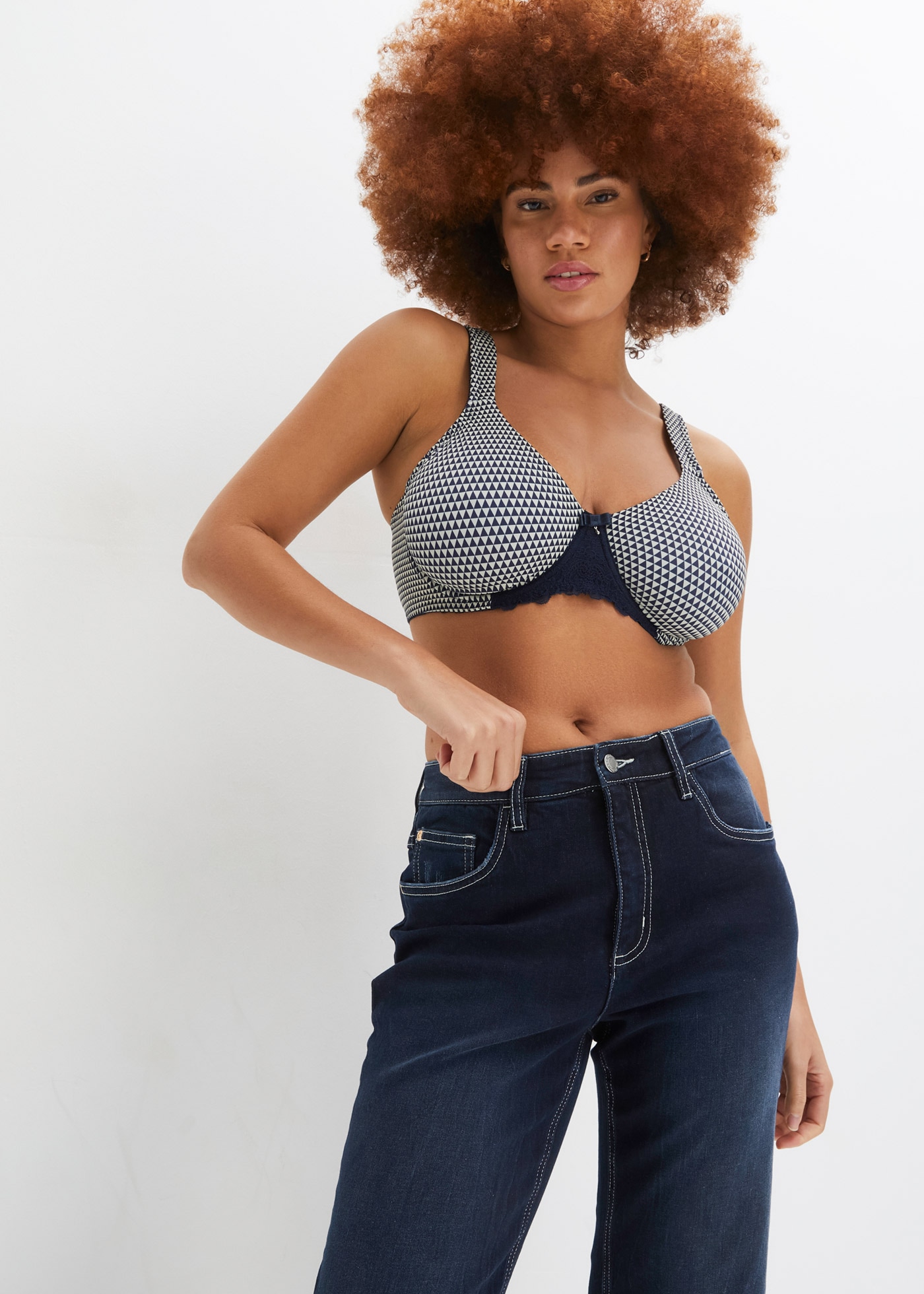 bonprix Soutien-gorge minimisant mit gepolsterten Trägern, Minimizer-Schnittform, mit modernem Print