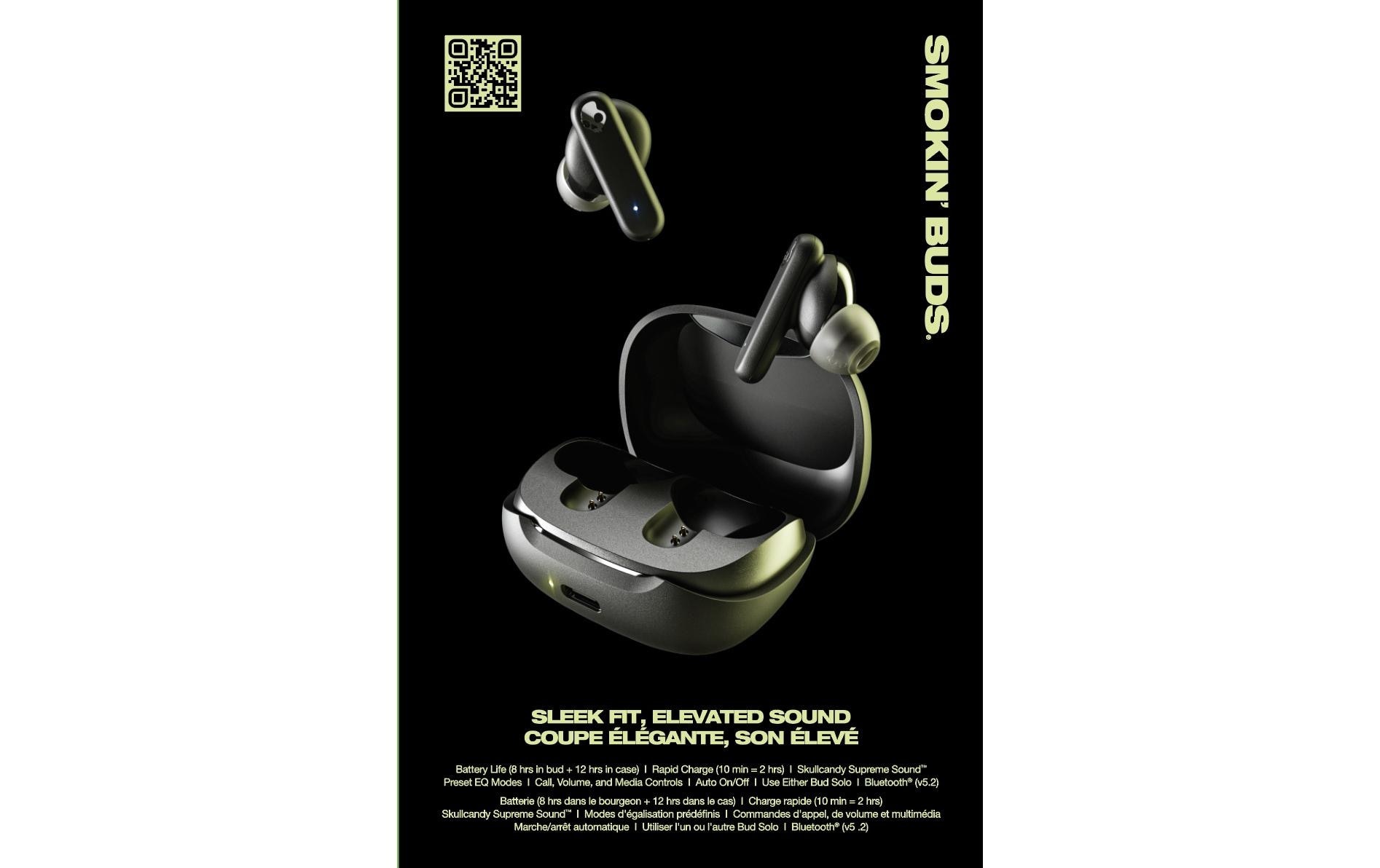 Skullcandy In-Ear-Kopfhörer »Smokin Buds Schwarz«, Bluetooth