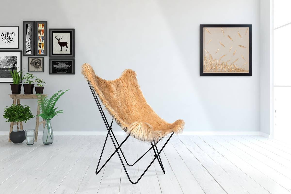 Kayoom Stuhl »Schmetterling-Stuhl Lynn 110, weicher Bezug aus Kunstfell«, 1 St., teilweise handgefertigt, für ungezwungenes Sitzen
