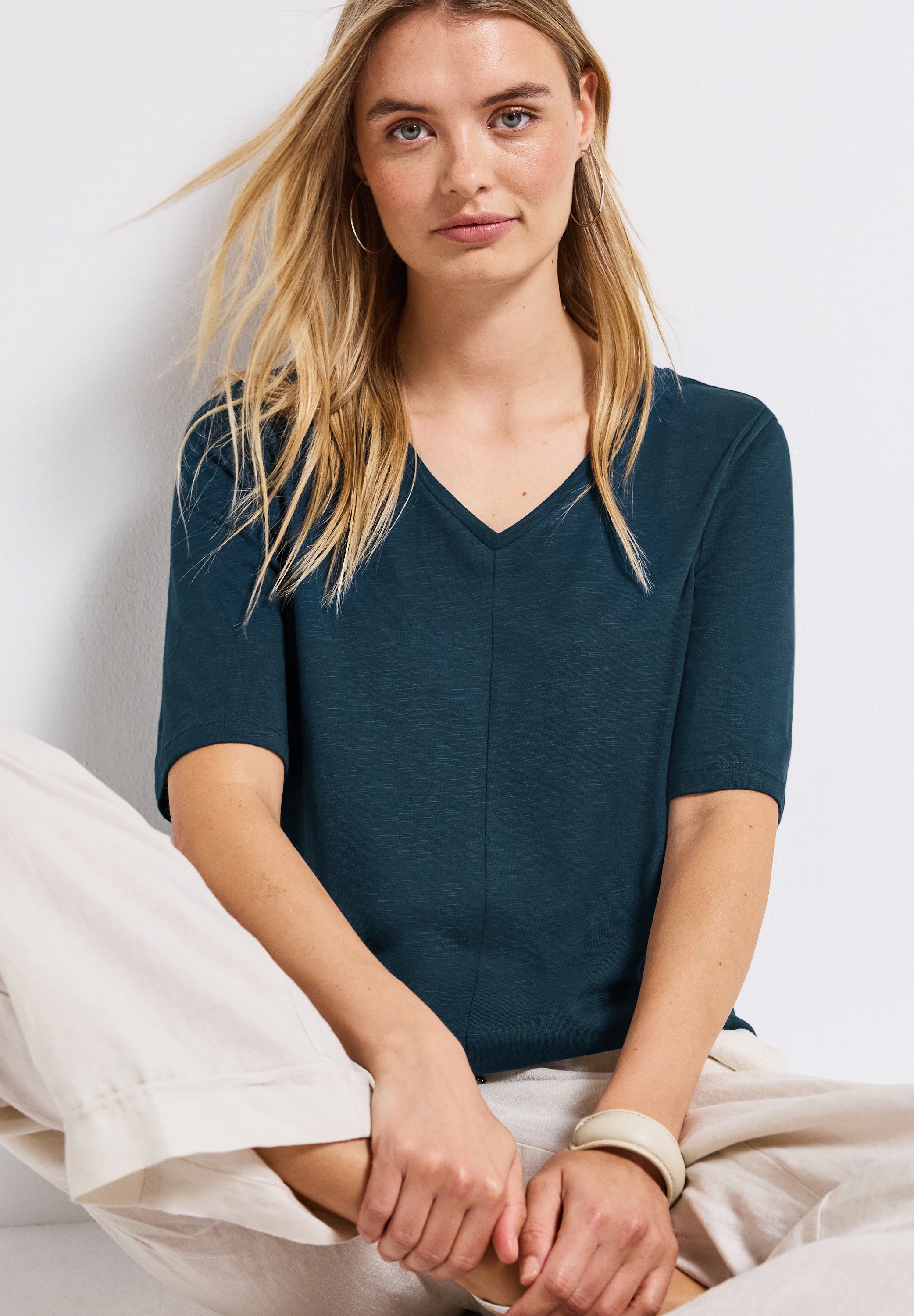 STREET ONE T-Shirt »Style GERDA«, mit V-Ausschnitt