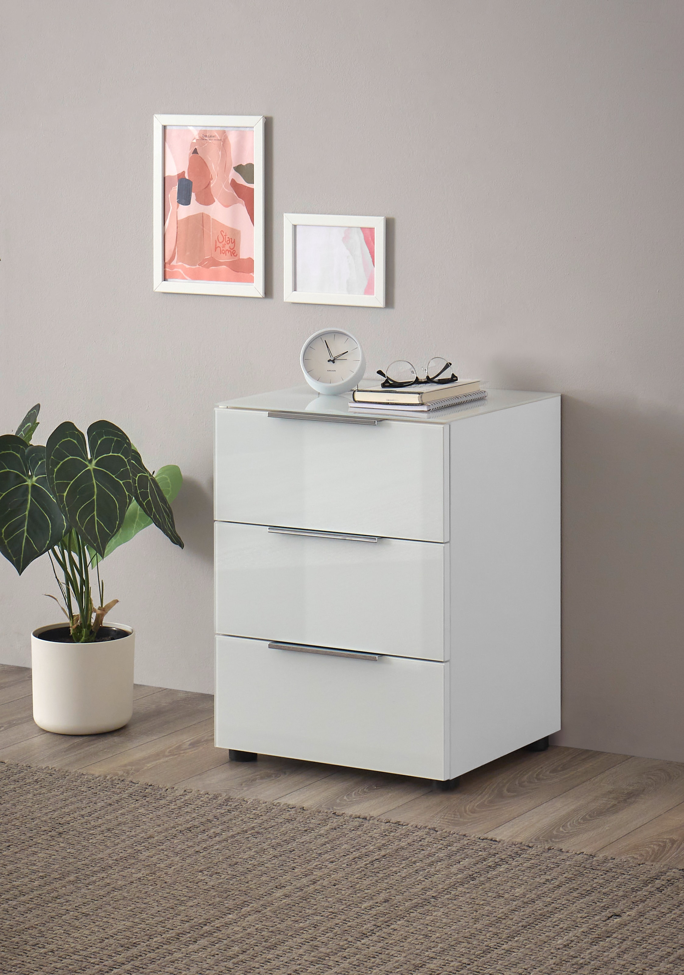 Image of HBZ Kommode "Santorin Nachtkonsole, BxHxT 45x61x40 cm" 1 Stk. tlg. Breite 45cm, Softclose für Schubkästen, Melaminbeschichtung
