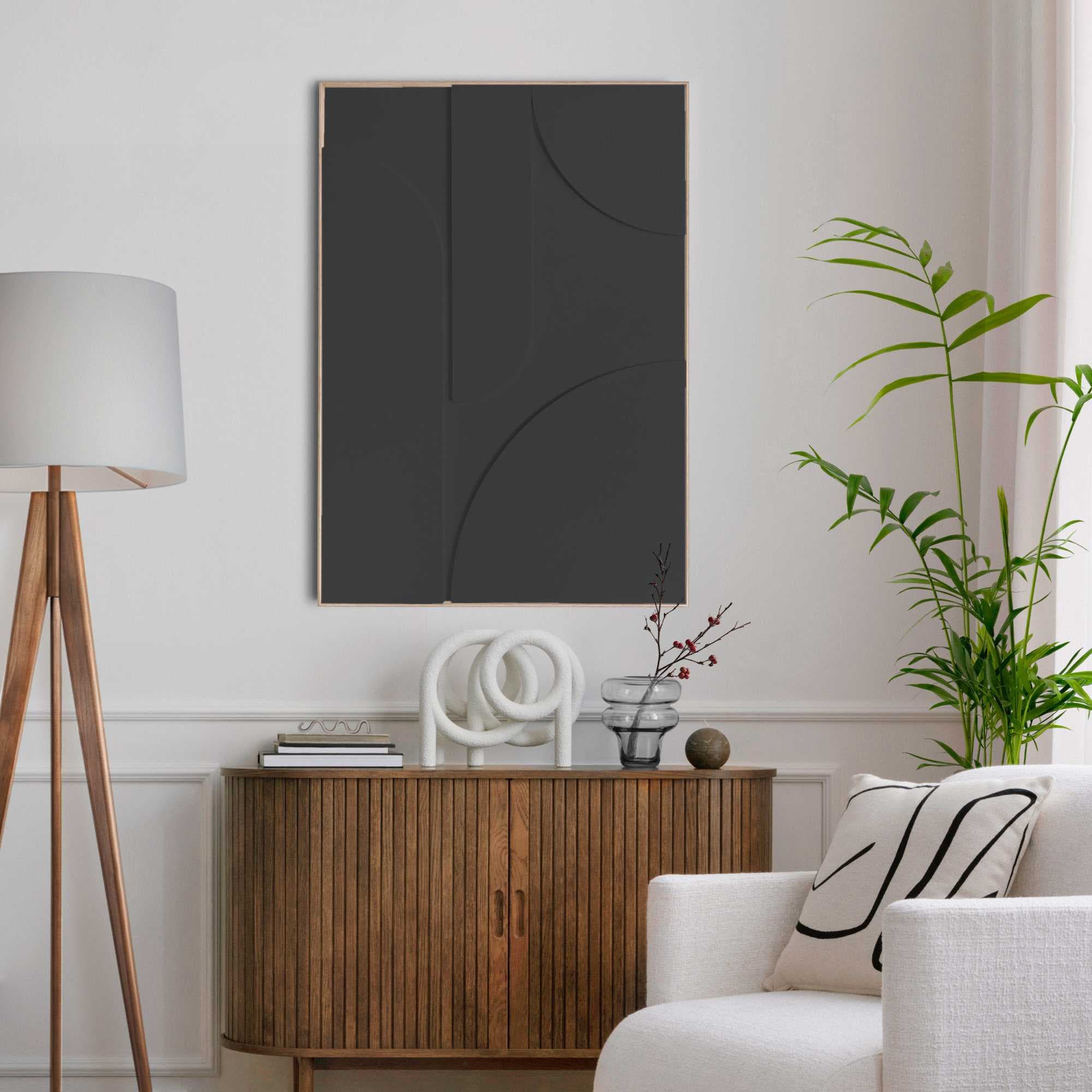 Image of Reinders Wandbild "Saturn - charcoal"