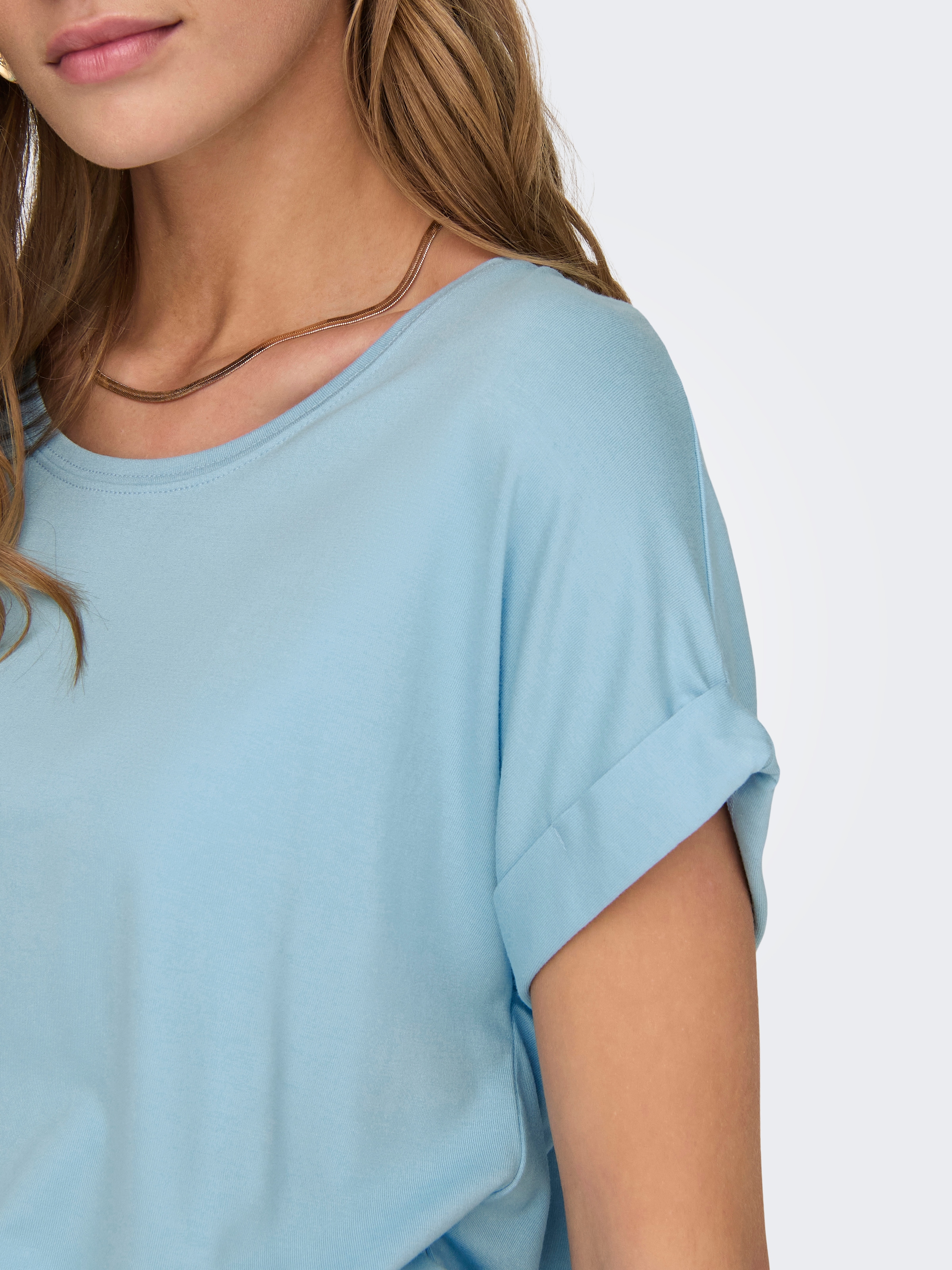 ONLY T-Shirt »ONLMOSTER S/S O-NECK TOP NOOS JRS«, mit Aufschlag am Arm