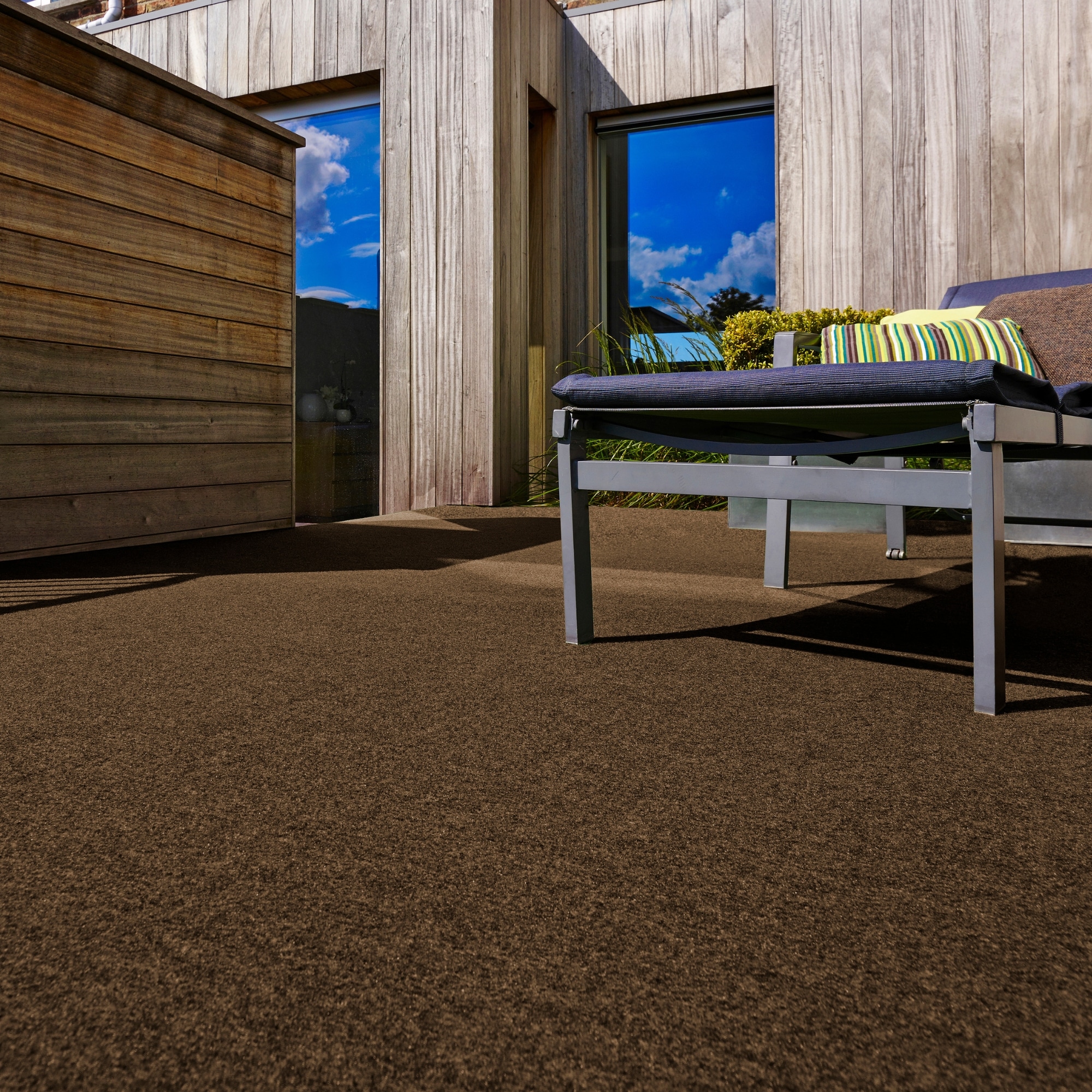 Image of Andiamo Kunstrasen "Field, Gesamthöhe 4 mm, Made in Belgium" rechteckig für Balkon & Terrasse, mit Drainage-Noppen, Nadelfilz-Optik
