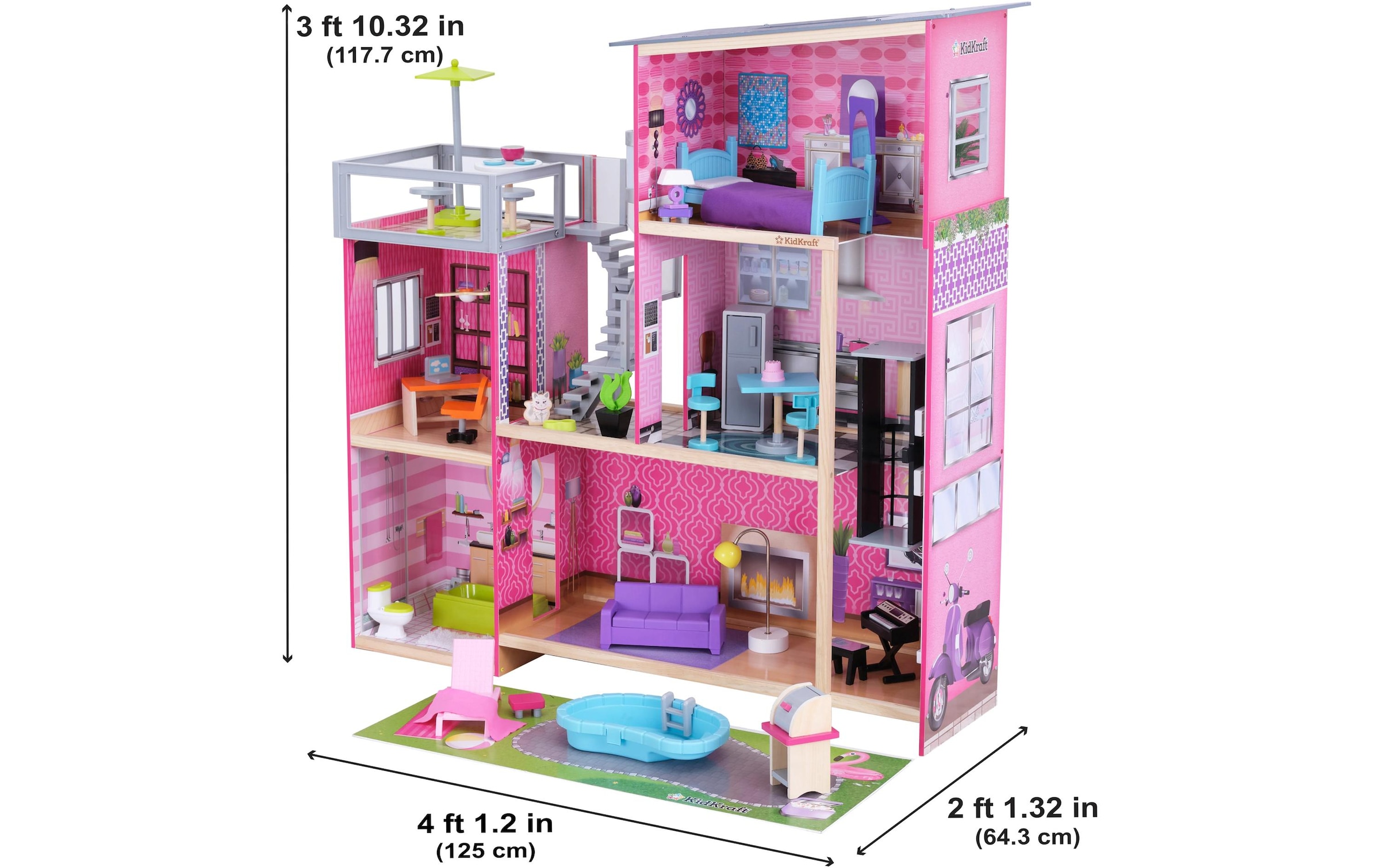 KidKraft® Puppenhaus »Uptown 124.99 x 64.29 x 117.7 cm«