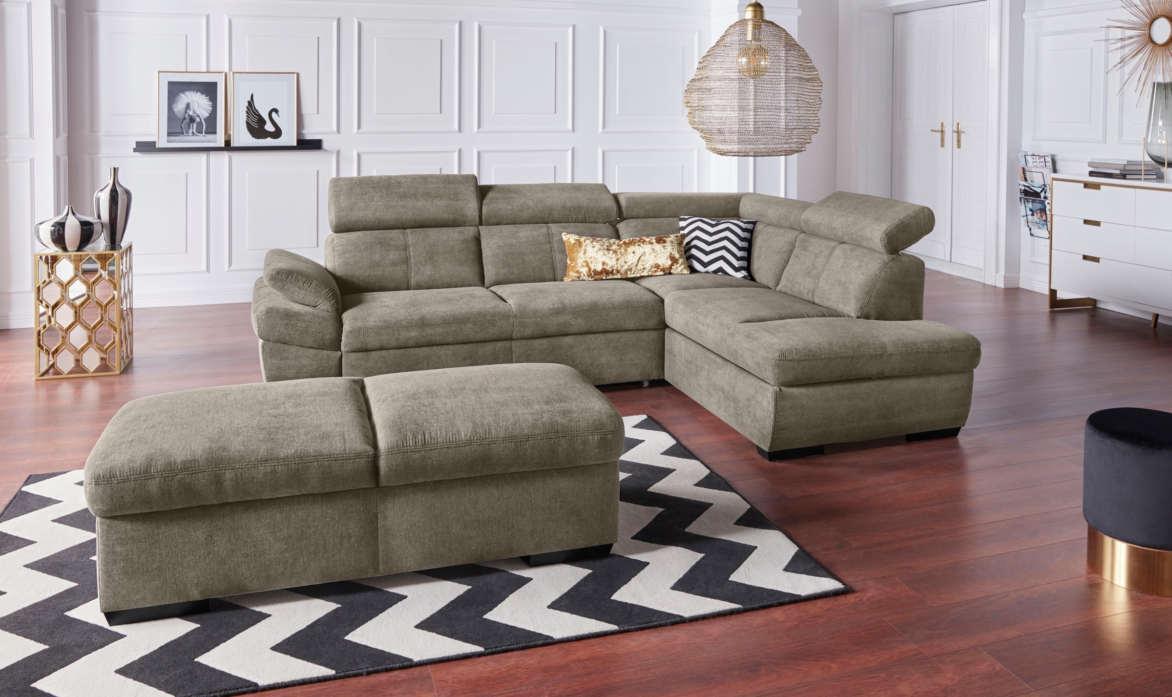 exxpo - sofa fashion Hocker »Salerno, Bankhocker mit tollem Sitzkomfort«, zeitlos und elegant
