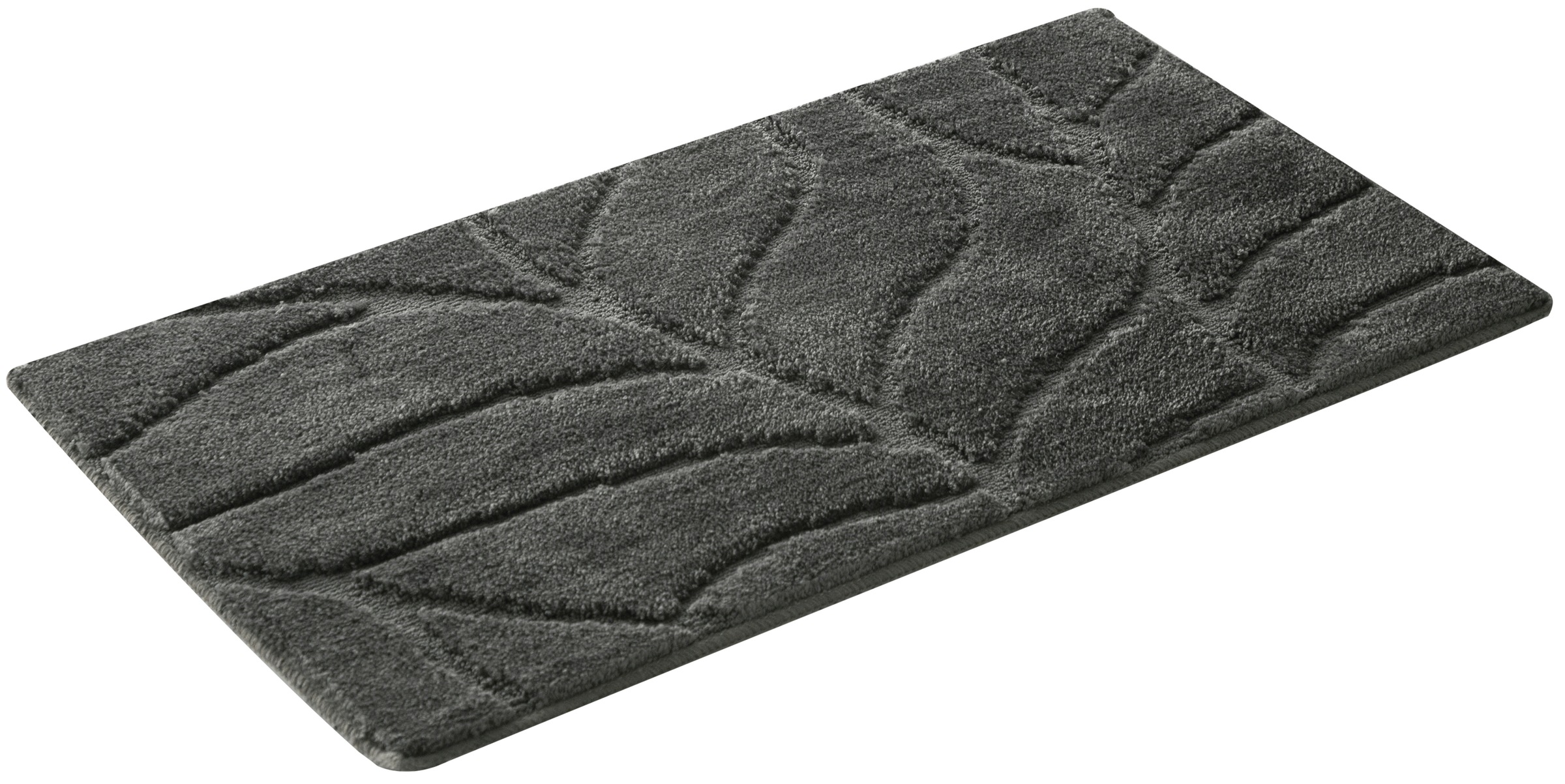 OTTO home Badematte "Epense, Badvorleger, Badezimmer Teppich, Duschmatte mit Blattstruktur" Höhe 10 mm rutschhemmend beschichtet fußbodenheizungsgeeignet  schnell trocknend Badteppich, Uni, Blätter, Hoch-Tief, verschiedene Farben und Größen