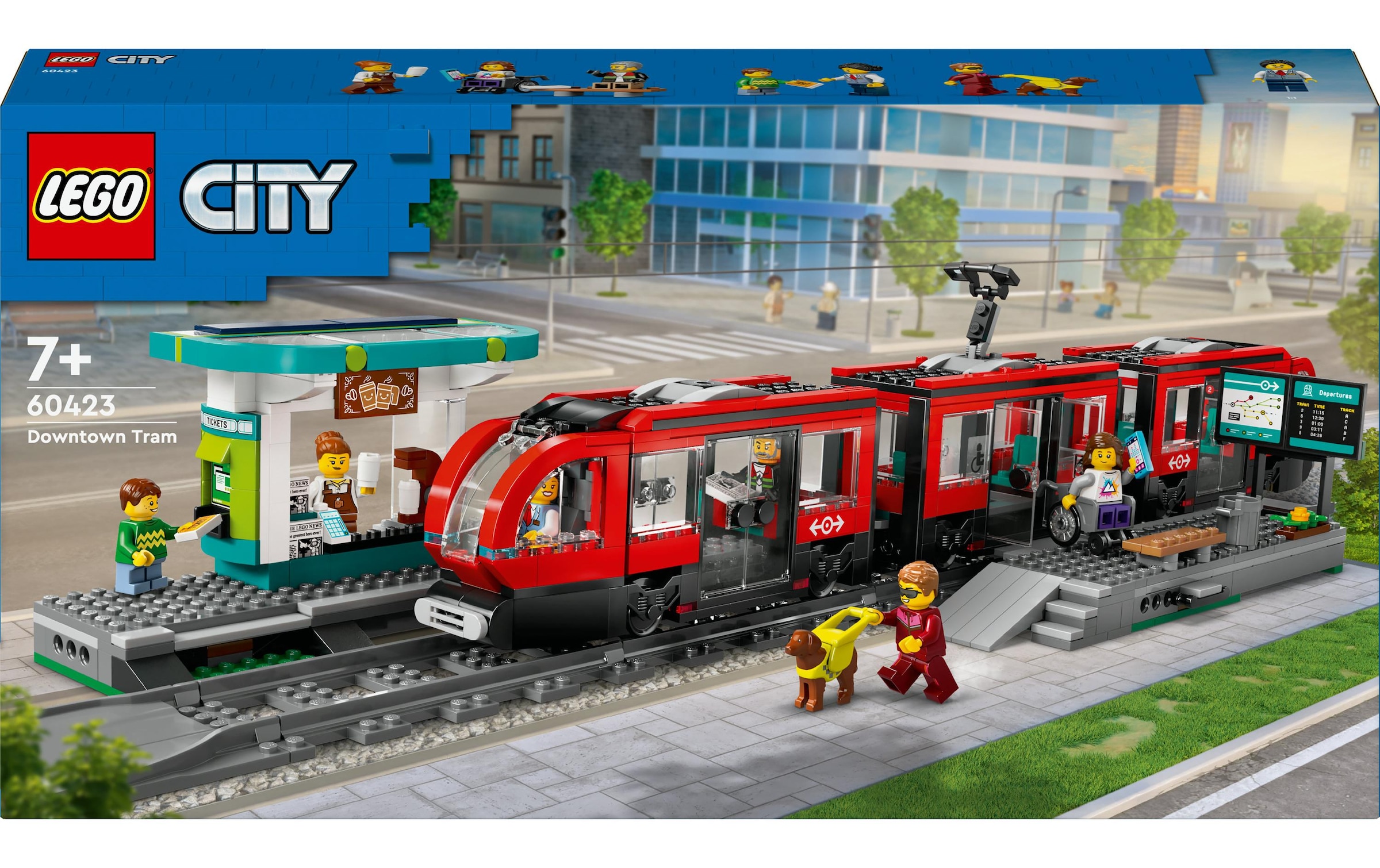 LEGO® Konstruktionsspielsteine »City Strassenbahn mit Haltestelle 60423«, (811 St.)