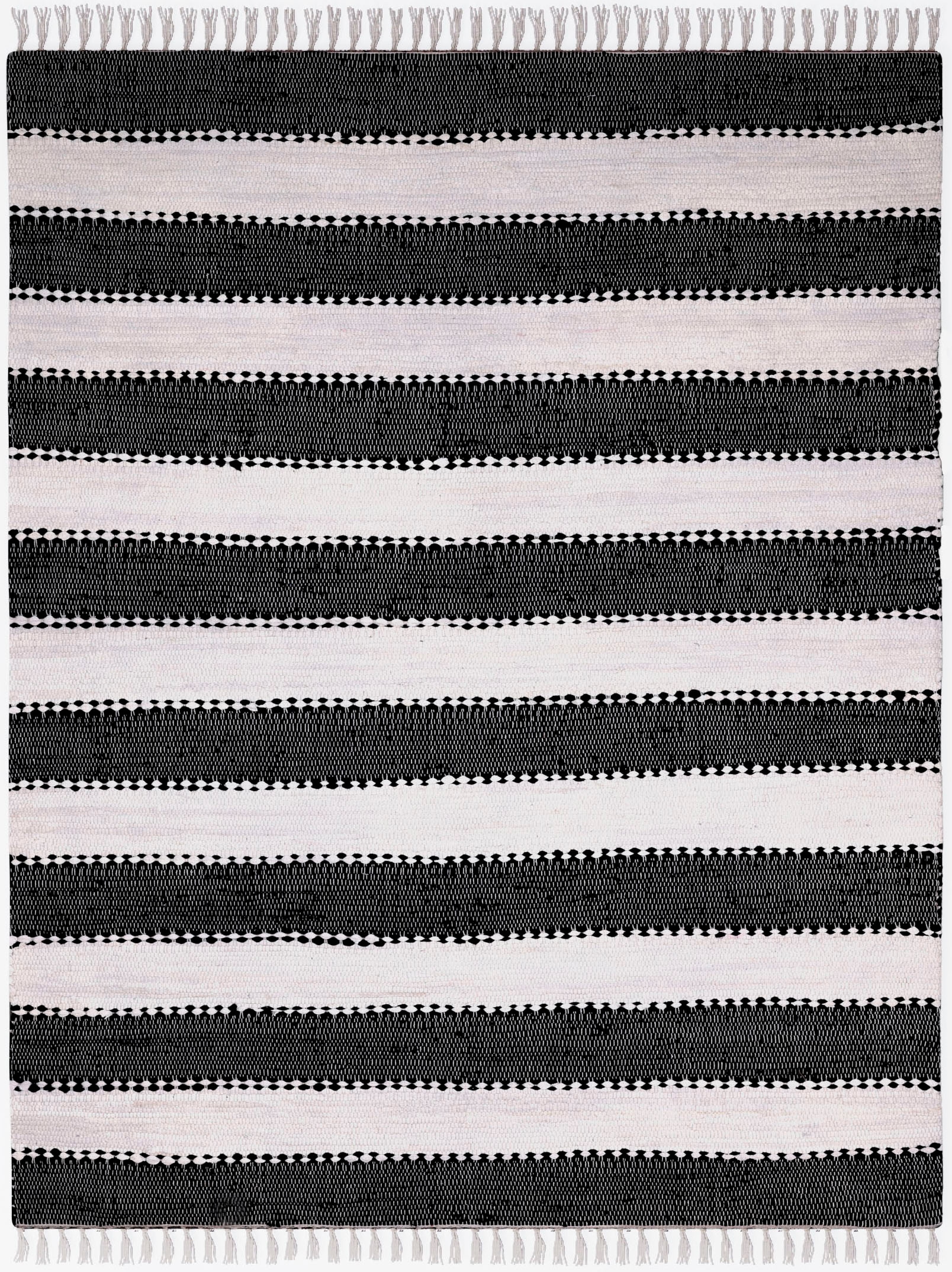 Myflair Möbel & Accessoires Teppich »Karim«, rechteckig, 10 mm Höhe, Handweb Teppich, gestreift, 90% Baumwolle, handgewebt, mit Fransen