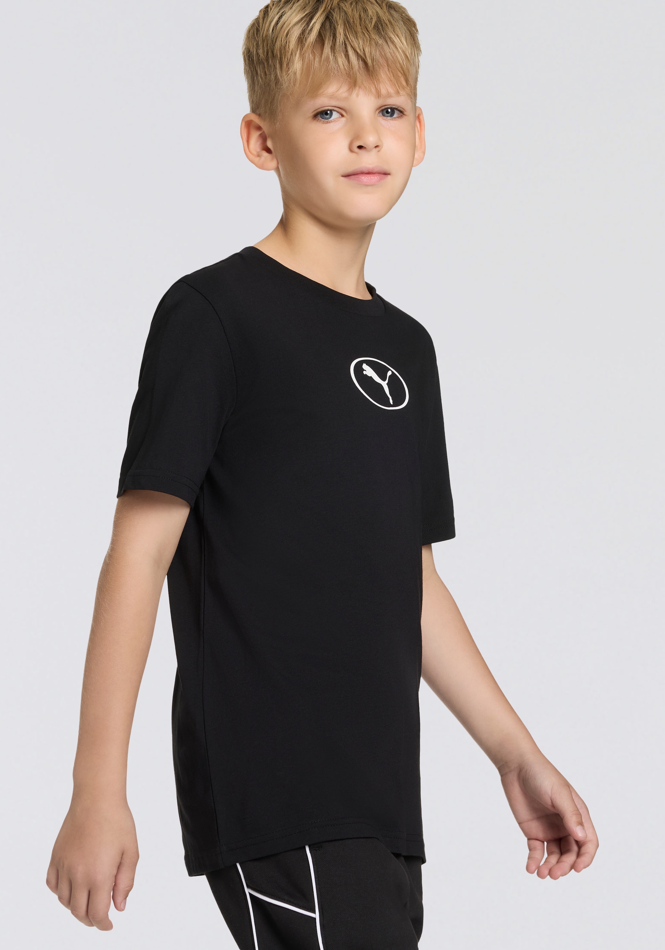 Image of PUMA T-Shirt "SPORT RIB COLLAR TEE B" Kurzarm, Rundhalsausschnitt, aus Jersey-Material