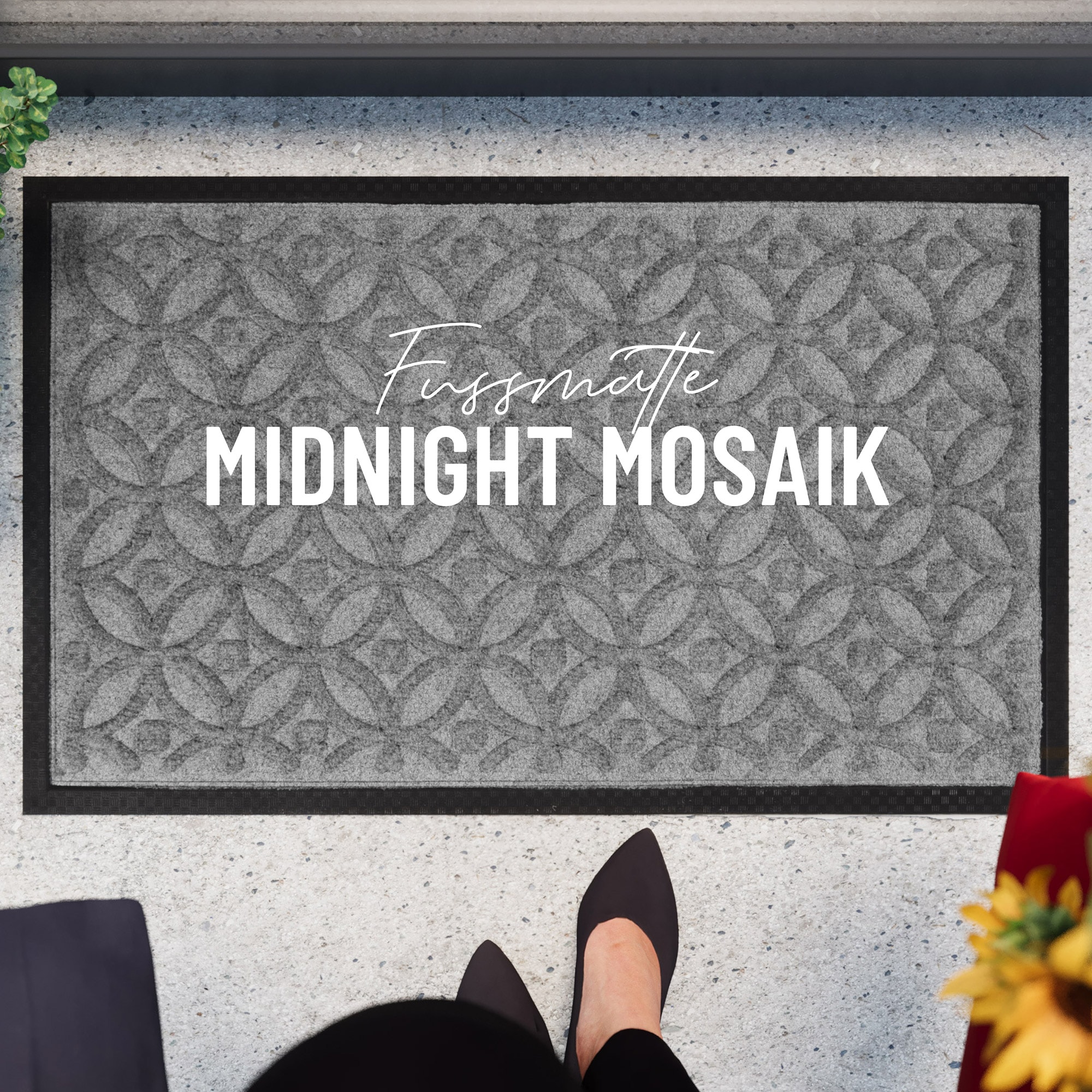 Wecon home Fussmatte »Midnight Mosaic«, rechteckig, 4 mm Höhe, pflegeleicht, rutschfest, Ornamente, Innen & Aussen, Schmutzfangmatte