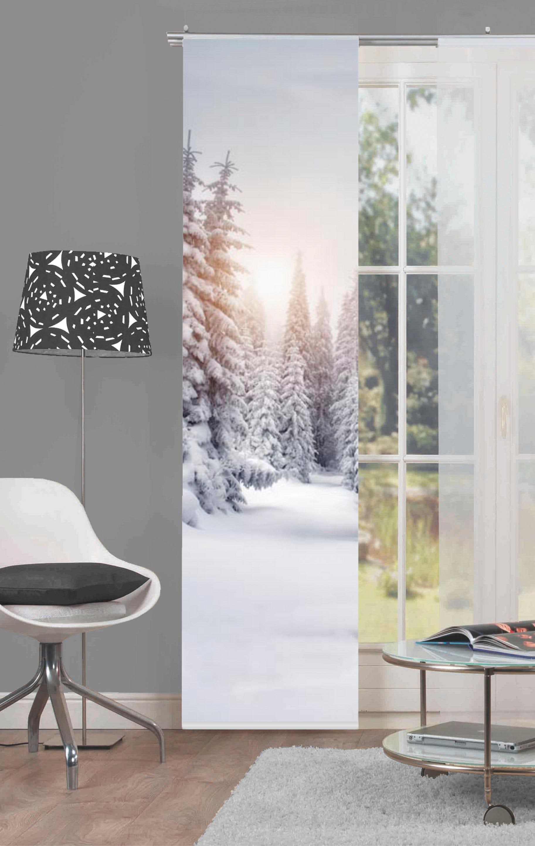 HOME WOHNIDEEN Rideau coulissant »WINTERSONNE« Support de panneau 1 cuis tlg. HxB: 245x60, Schiebevorhang Digitaldruck