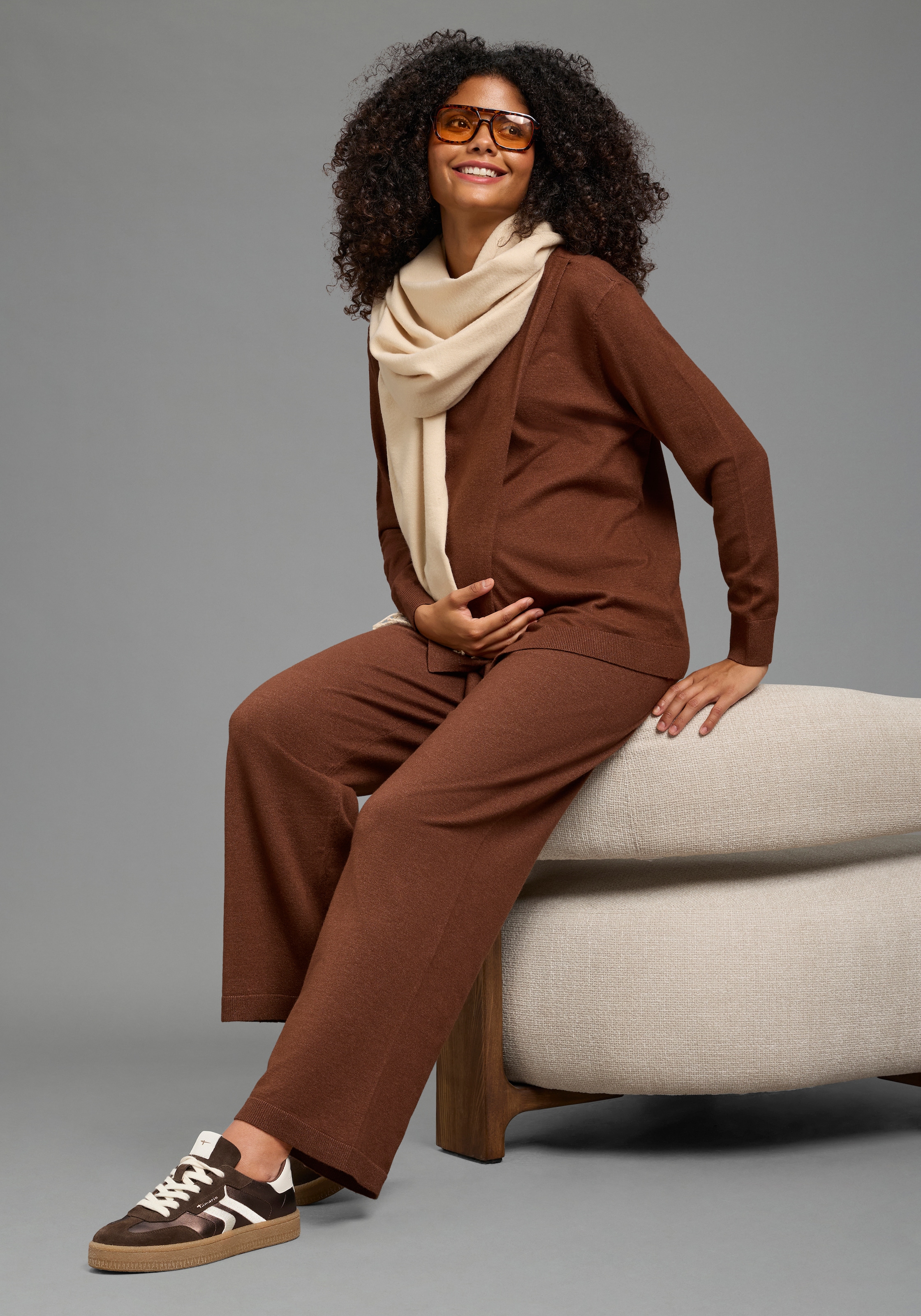 Neun Monate Pantalon de grossesse »Strickhose für Schwangerschaft und Stillzeit«  pantalon de grossesse en tricot avec ceinture extra large