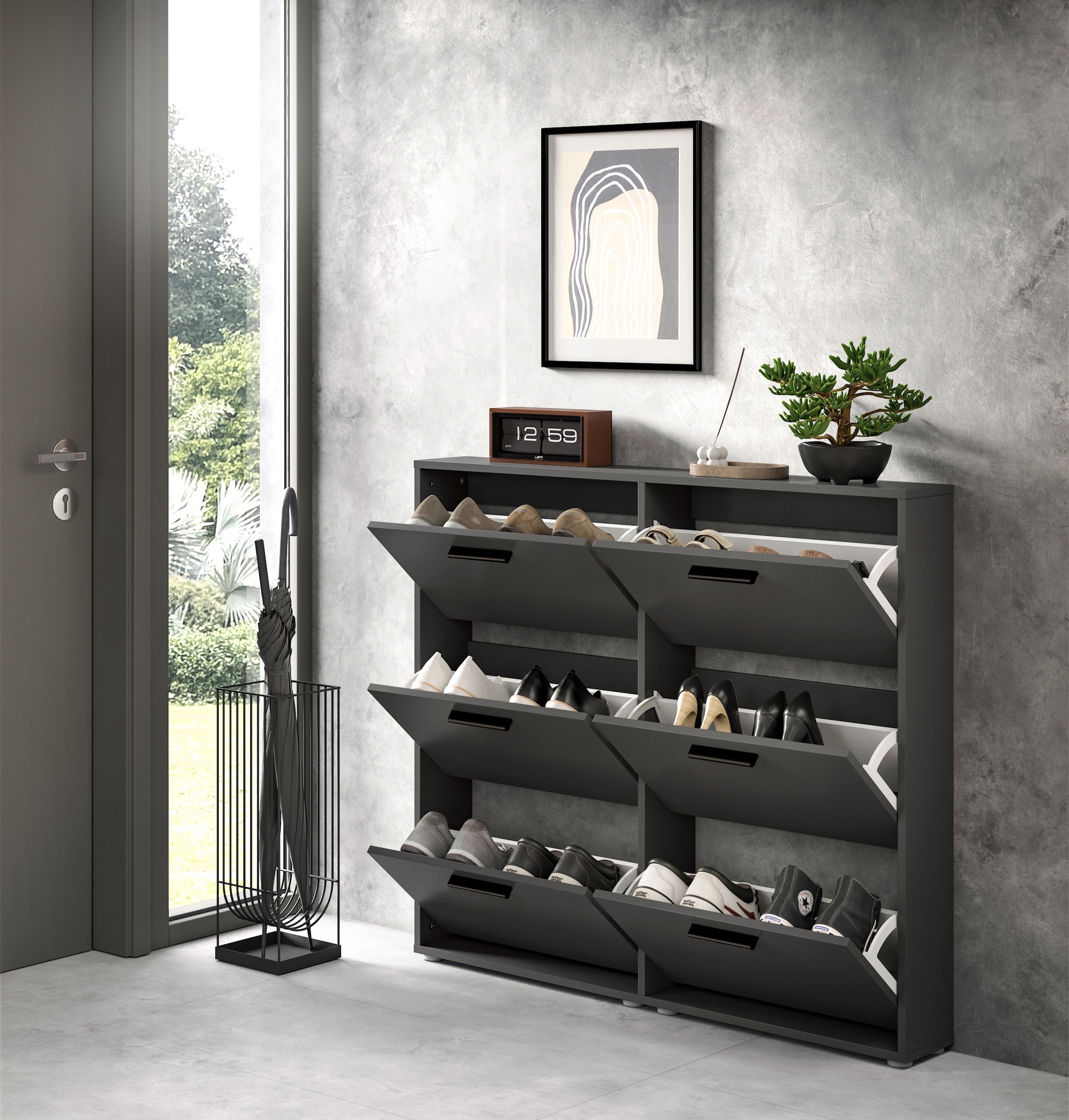 HBZ Schuhkipper »Sam Schuhkipper, Schuhschrank BxHxT 116x103x17 cm« 1 Stk. tlg. mit 6 Klappen