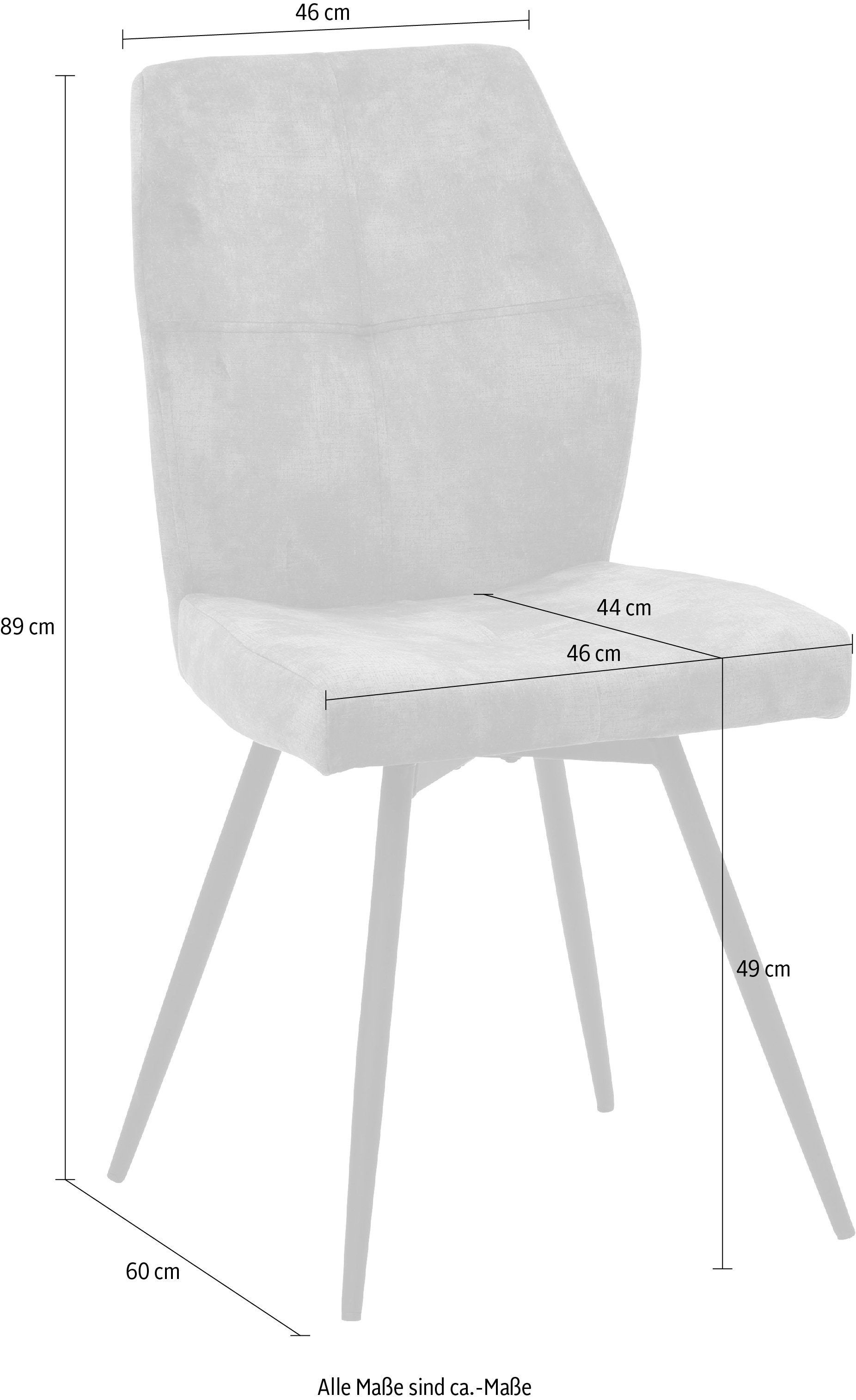 HELA Esszimmerstuhl »JANINA«, (Set), 4 St., Microfaser VINTAGE, 360° drehbar