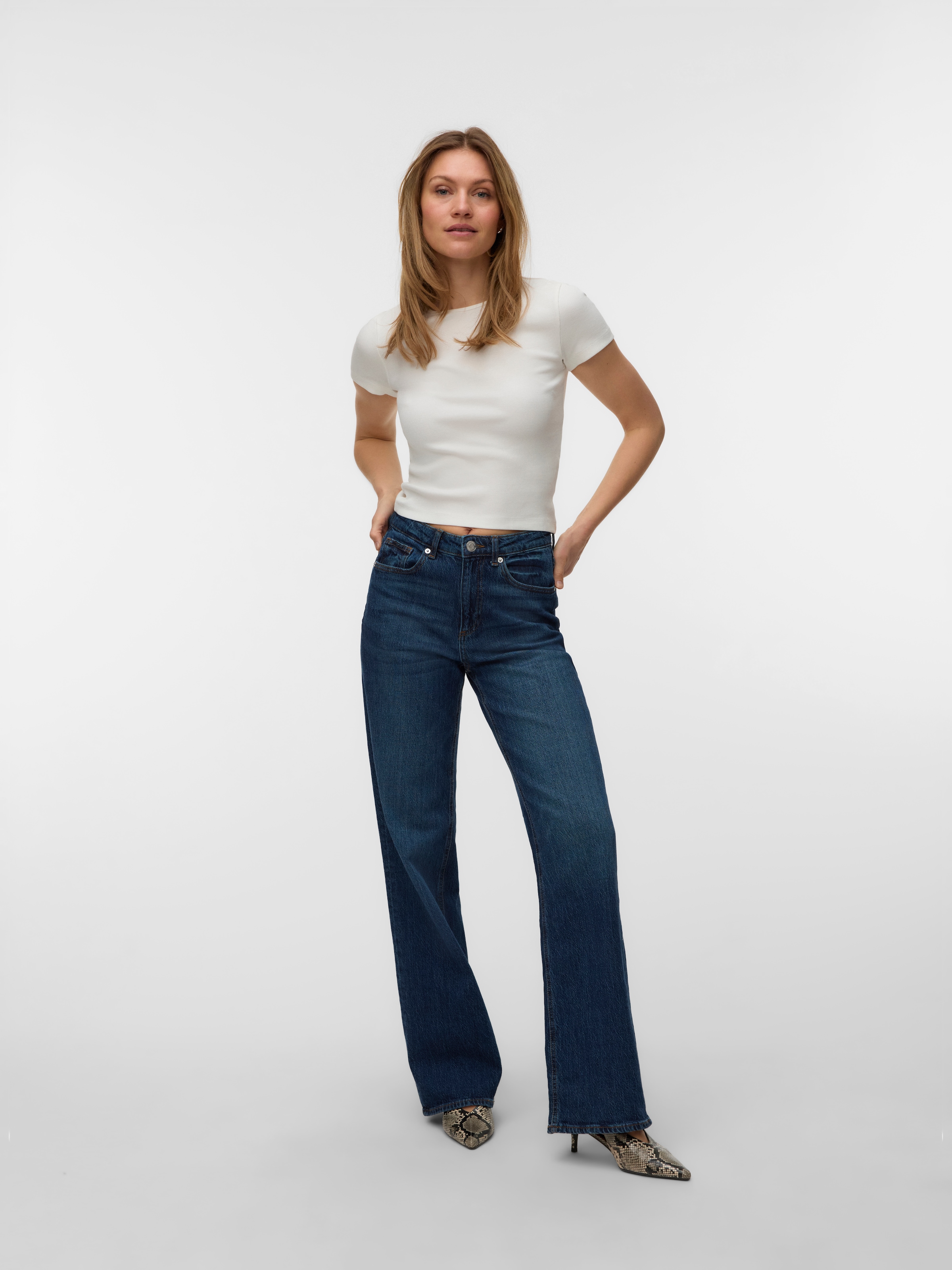 Vero Moda Kurzarmshirt »VMCHLOE SS SHORT TOP JRS 2-PACK NOOS« Packung, 2 Baumwollmischung