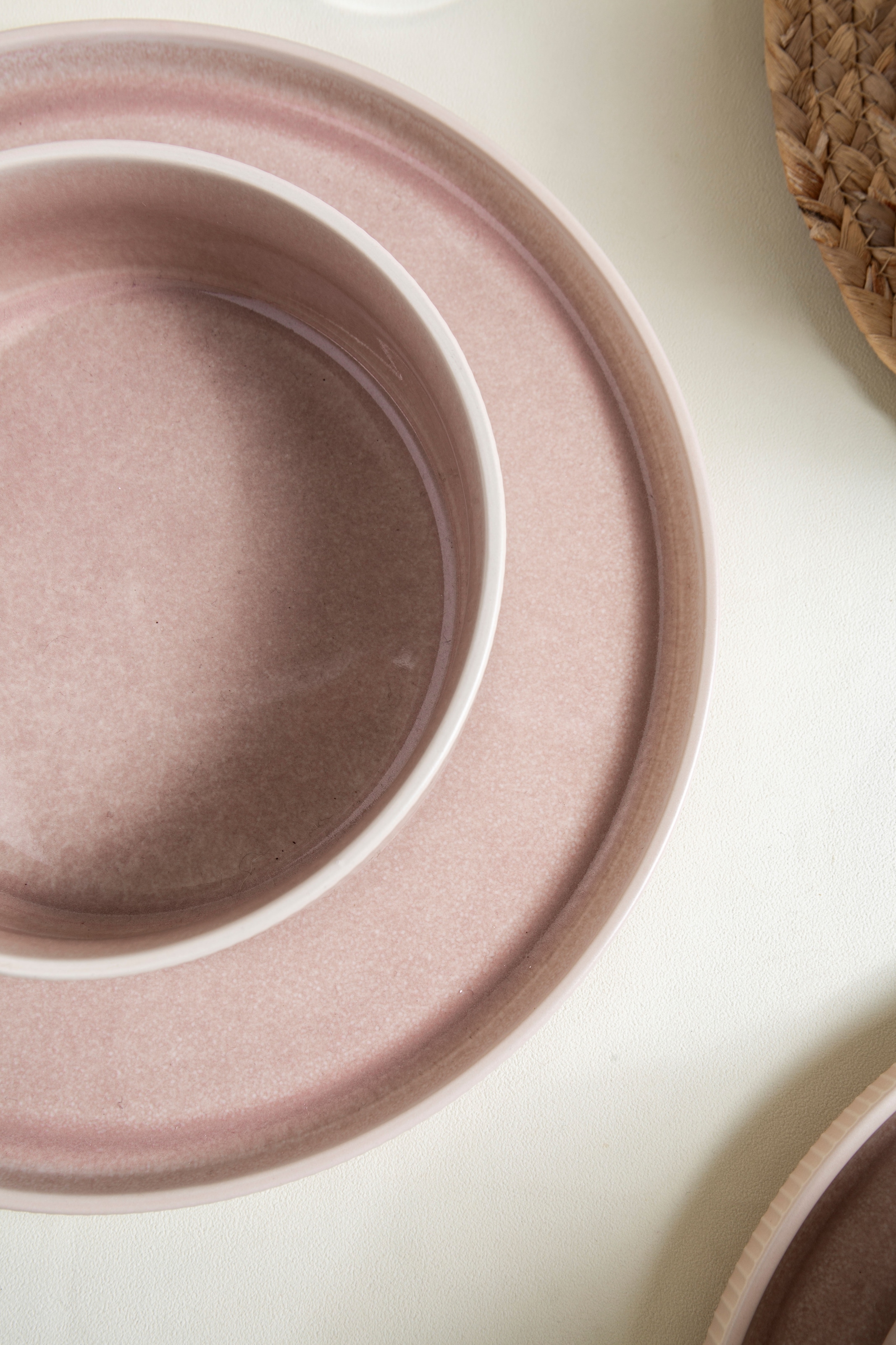 GOODproduct Set de vaisselle »Ylvii, aussen matt, innen reaktiv glasiert« Riffeloptik, spülmaschinenfest und mikrowellengeeignet