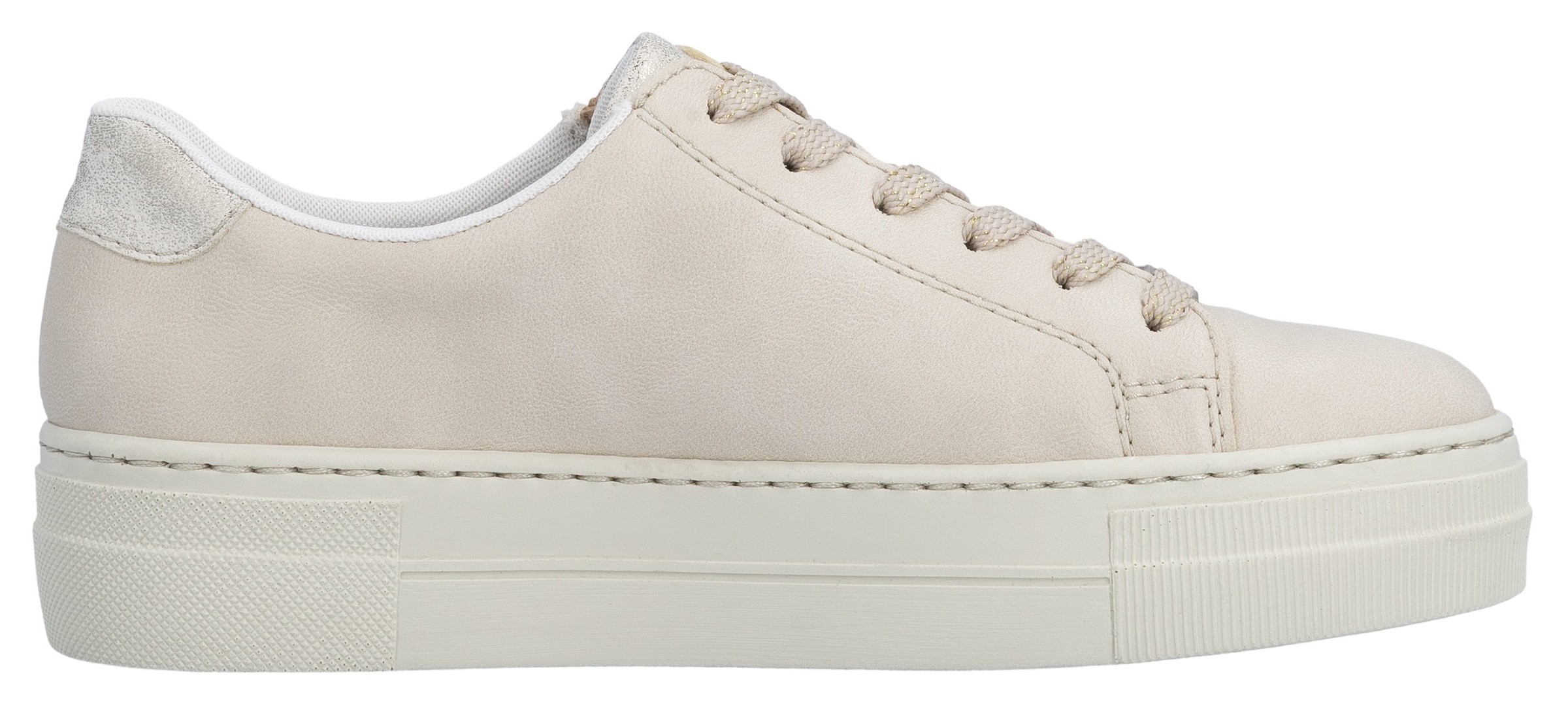 Rieker Baskets à plateforme  mit goldfarbenem Reissverschluss, Freizeitschuh, Halbschuh, Schnürschuh