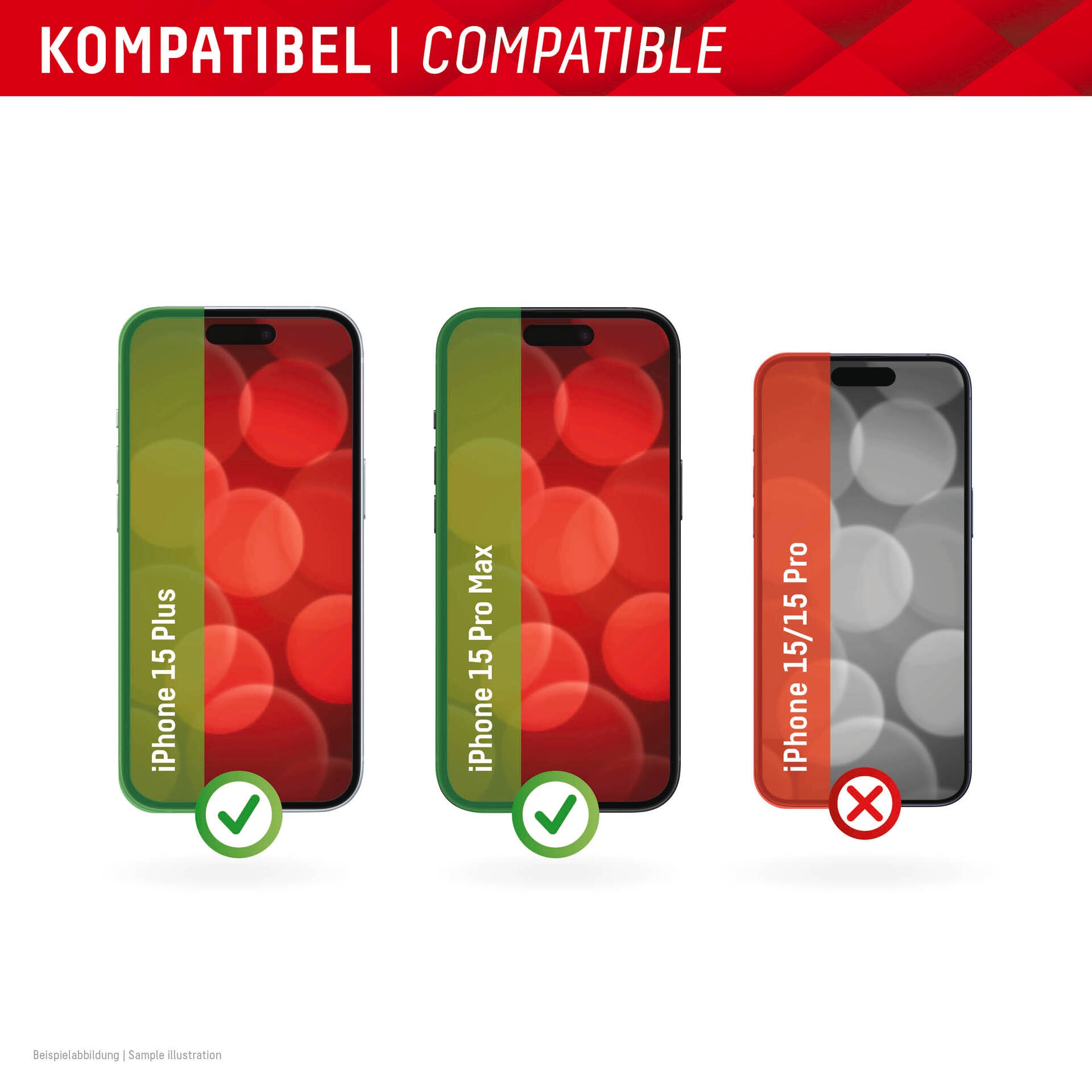 Displex Verre de protection d'écran »Real Glass FC« für Apple iPhone 15 Plus;Apple iPhone 15 Pro Max film de protection d'écran, résistant aux rayures 10H, incassable