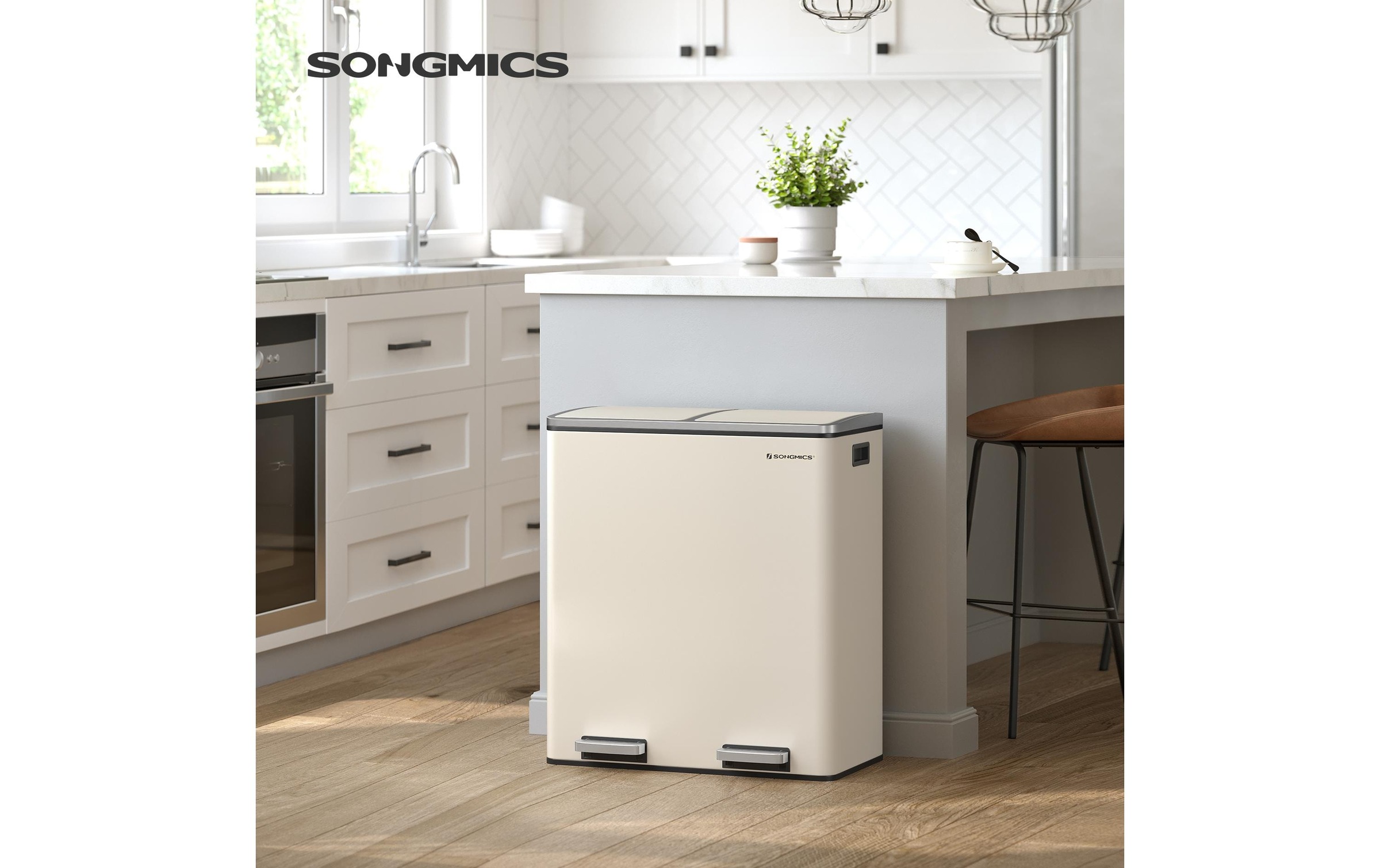 SONGMICS Mülleimer »60 l«, 2 Behälter