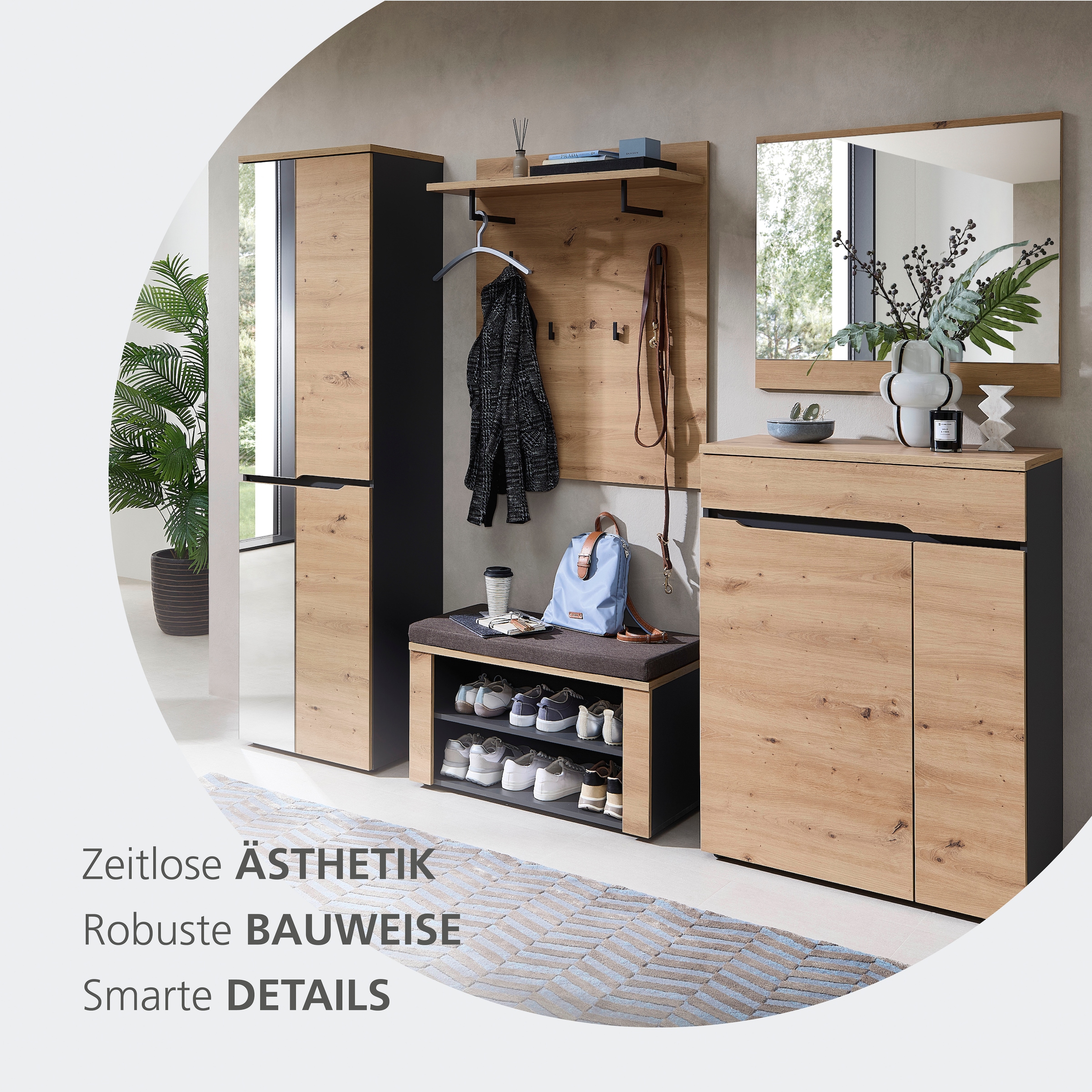 GOODproduct Miroir mural »Fargo Wandspiegel, 80/70/2 (B/H/T cm)« Spiegelfläche 80 x 70 cm