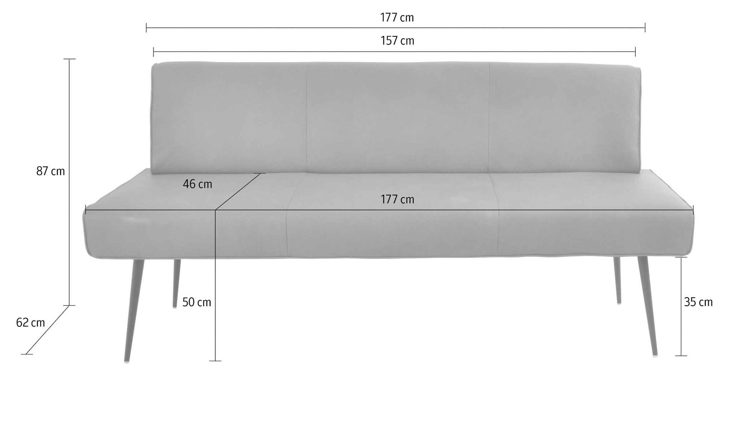 K+W Komfort & Wohnen Essgruppe »Giacomo I« Polsterbank, 2 Stühle und 2 Armlehnenstühle, 6 Stk. tlg. 2 Stühle und Bank, 2 Armlehnenstühle Stoff 775, Tisch 160 oder 180 cm